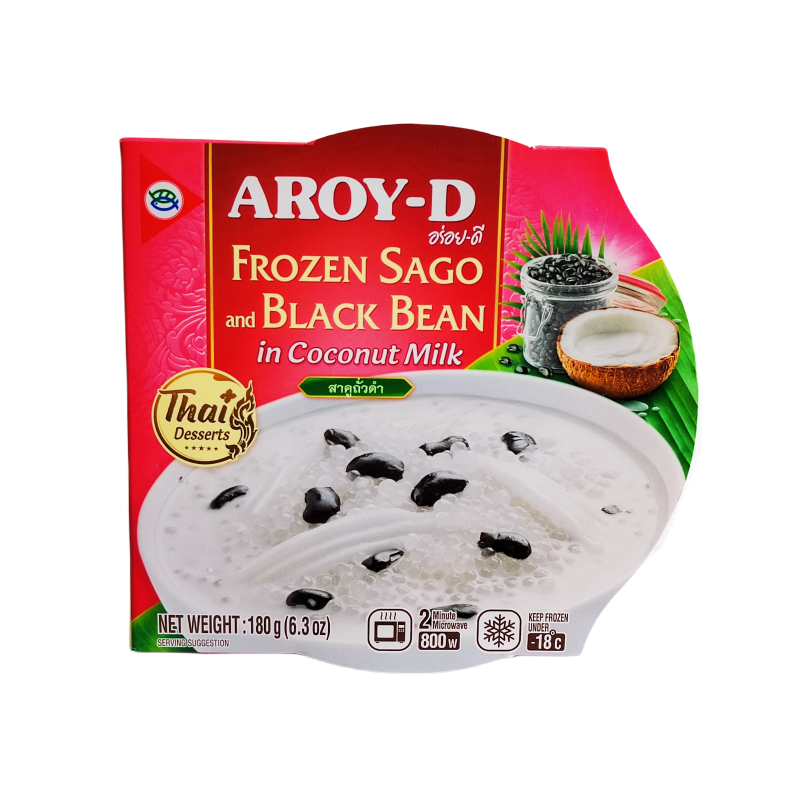 Sago & Black Bean in Coconut Milk Frozen 180g Aroy-D Thailand