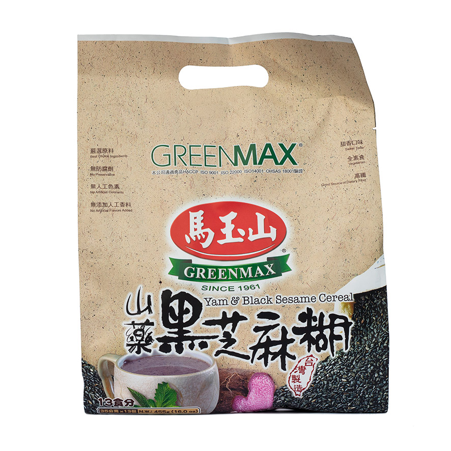 Yam/Black Sesame Cereal Mix Vegan 30gx12bag/pack Green Max Taiwan