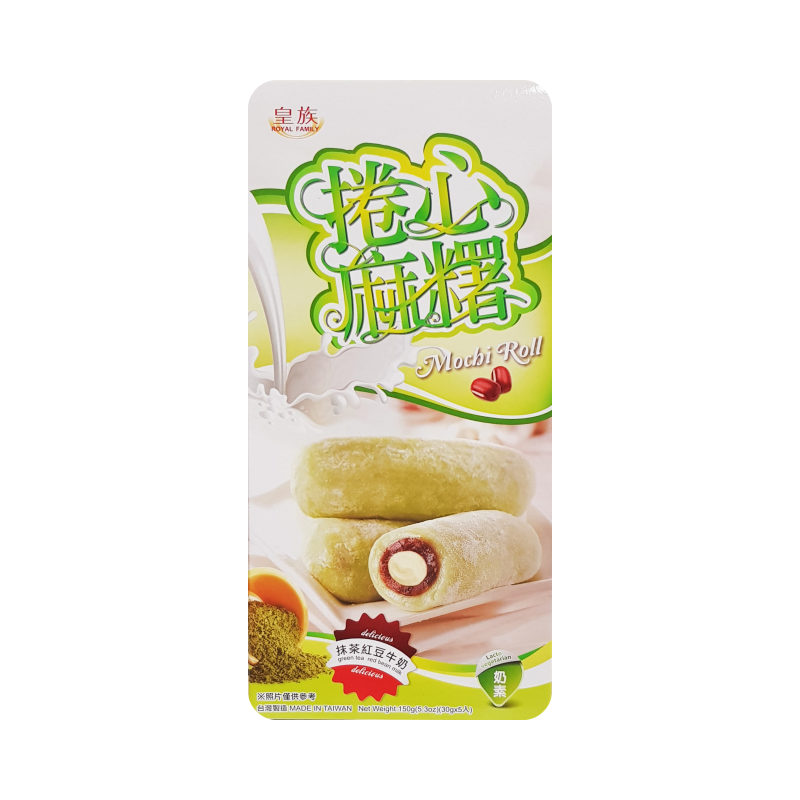 Mochi Roll Green Tea and Red Bean Flavour 150g Taiwan