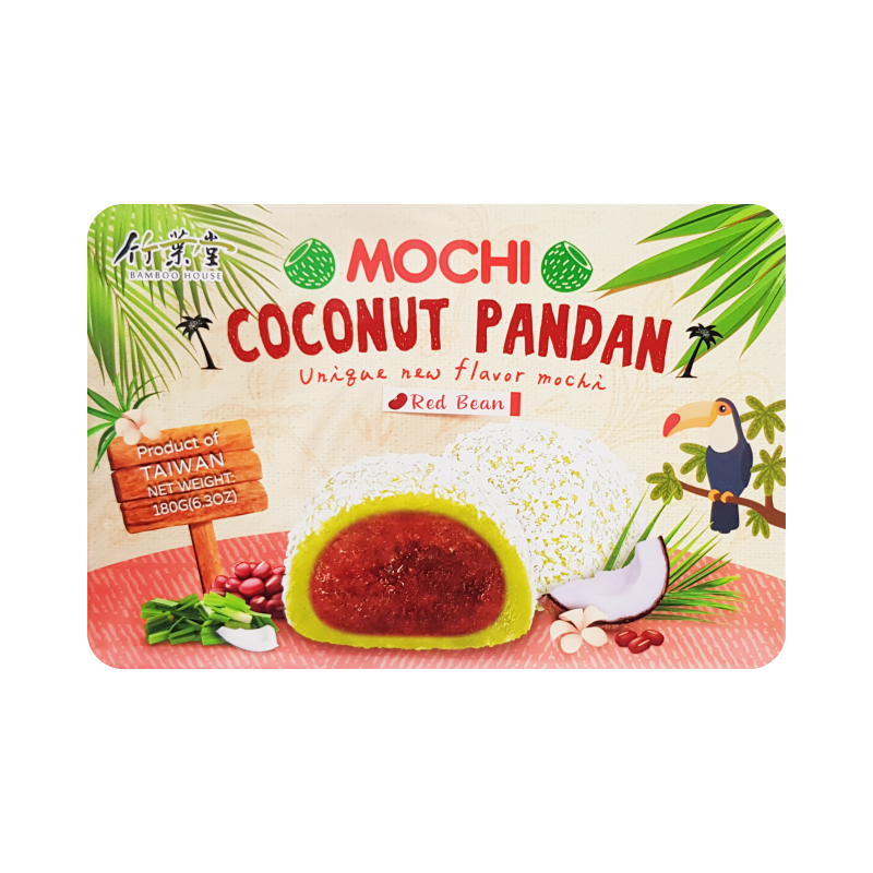 Mochi Coconut Pandan Red Bean Flavour 180g Bamboo House Taiwan