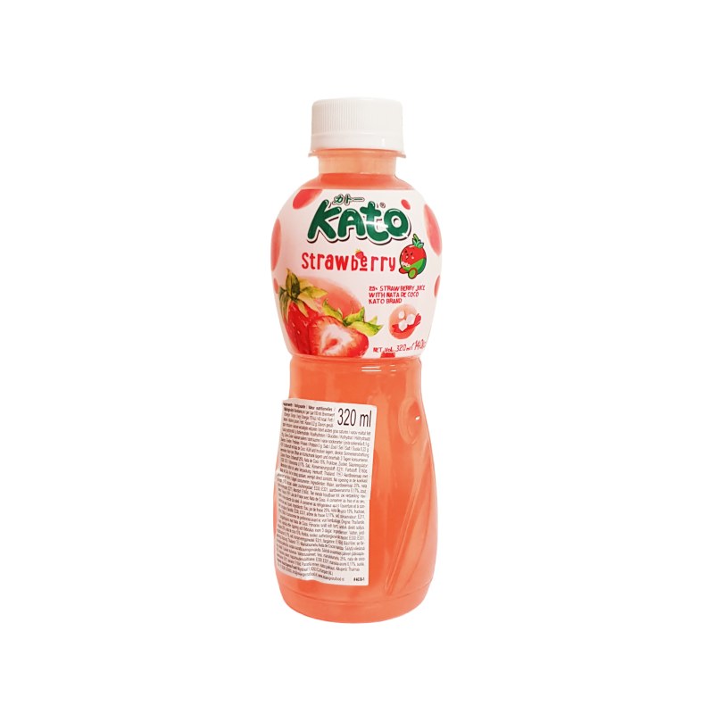 Strawberry Juice with Nata De Coco 320ml KATO Thailand