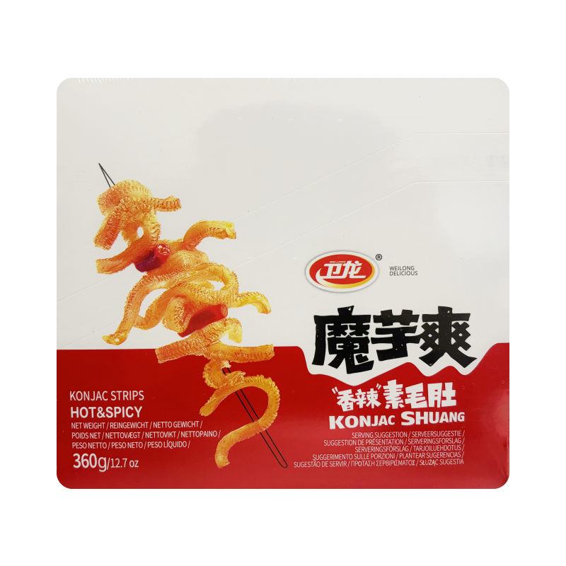 Konjac Snacks Hot/Spicy 360g  Wei Long Kina