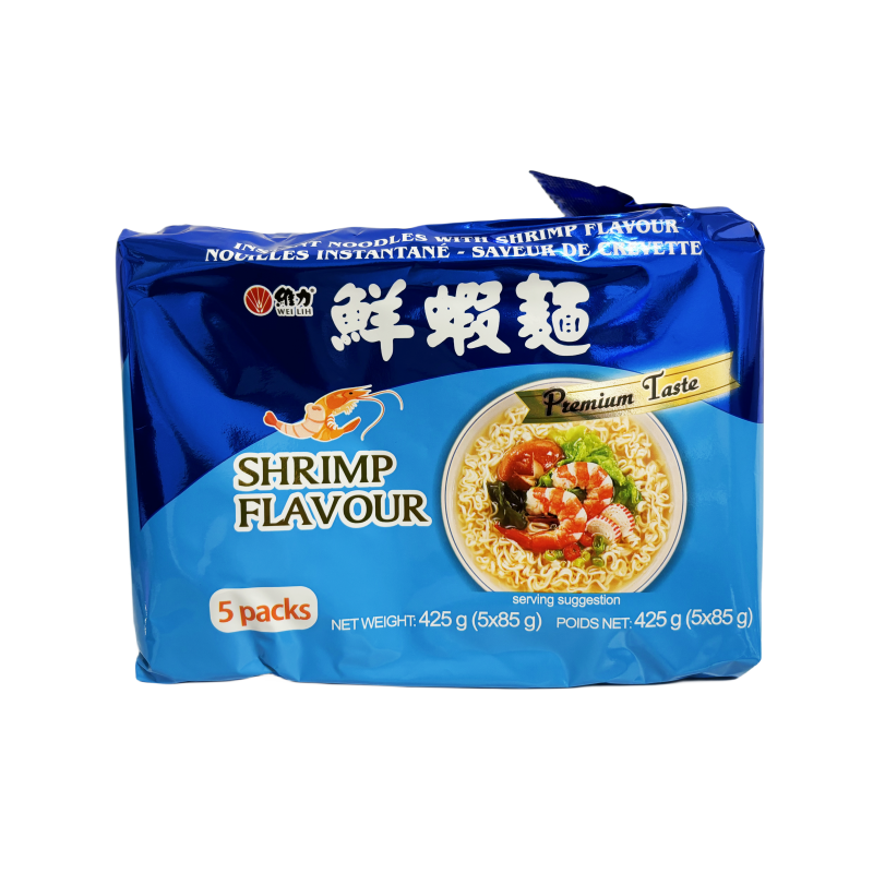 Instant Noodles Shirmp Flavour 5x85g/bags Weili TW