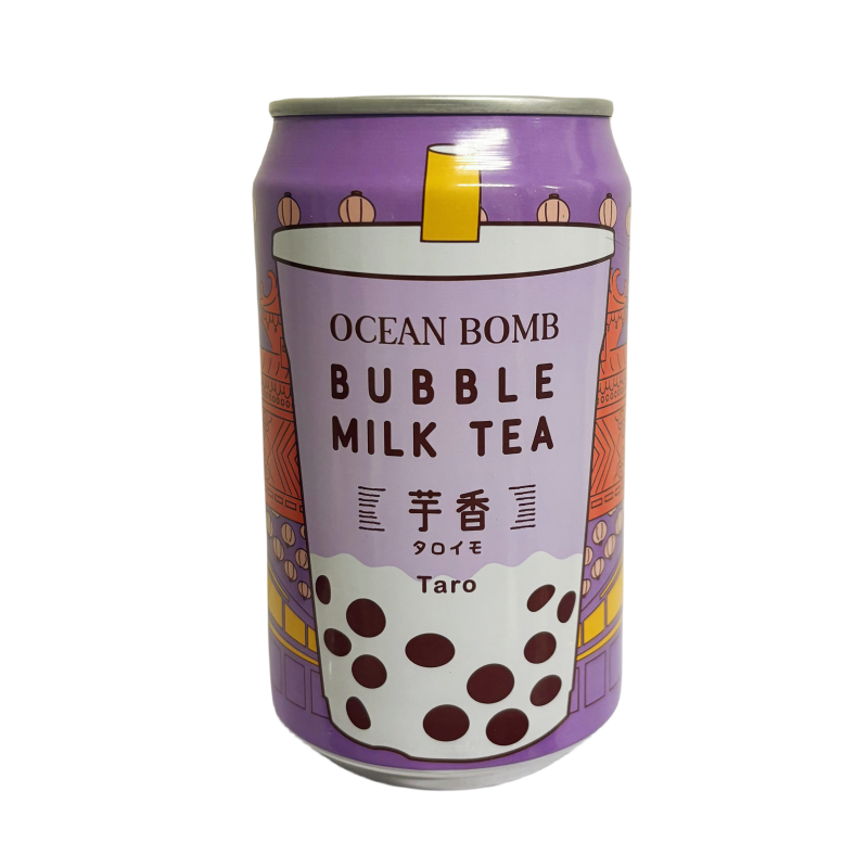 Mjölk Te Med Tapioka Pärlor i Taro Smak 315ml Ocean Bomb Taiwan