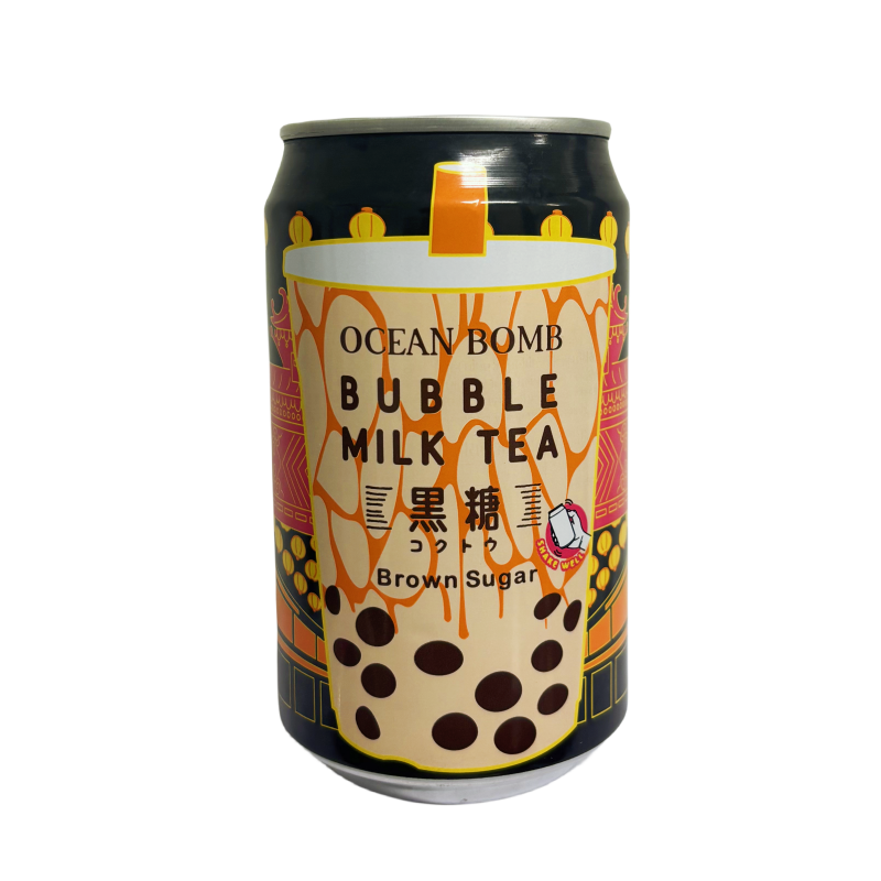 Mjölk Te Med Tapioka Pärlor i Brunt Socker Smak 315ml Ocean Bomb Taiwan