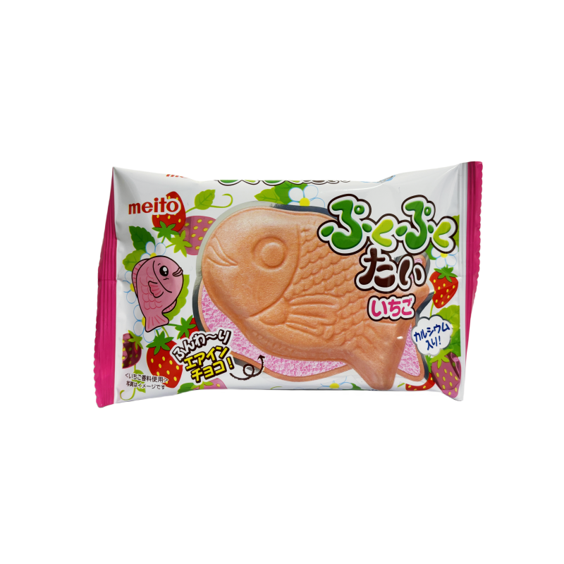 福福雕鱼烧 Pukupuku Tai 草莓巧克力味 16,5g/小包 Meito 日本