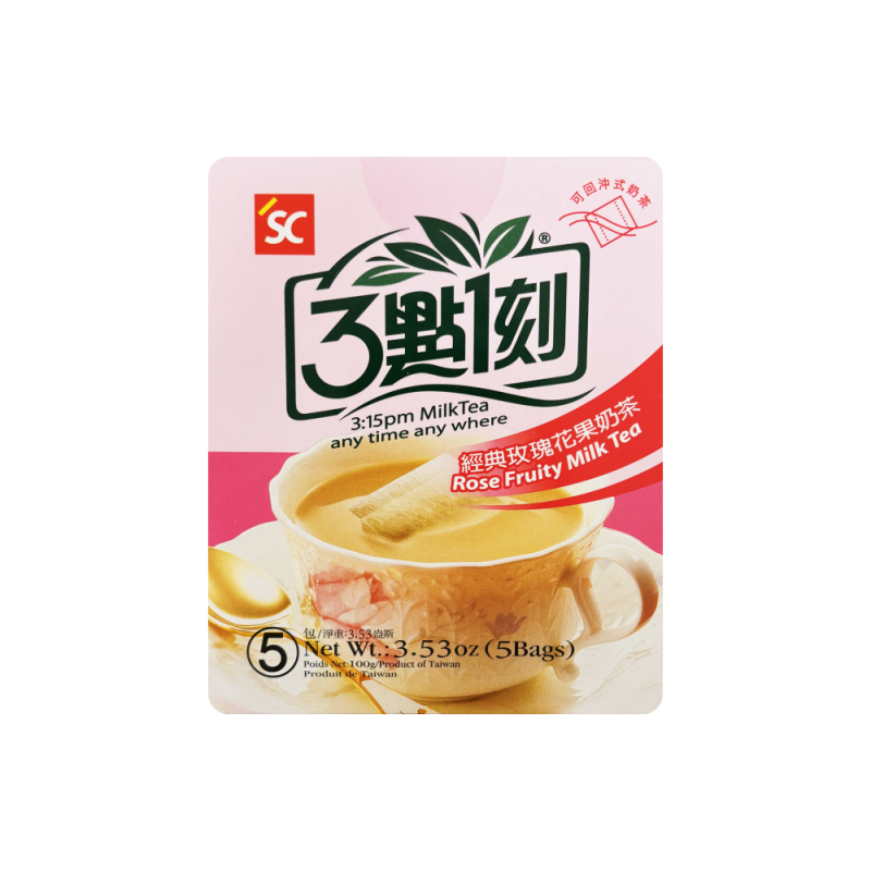 速溶奶茶 玫瑰花果风味 5x20g/盒 3点1刻 台湾