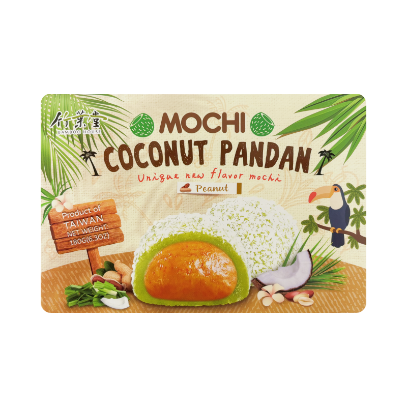 Mochi Coconut Pandan Peanut Flavour 180g Bamboo House Taiwan