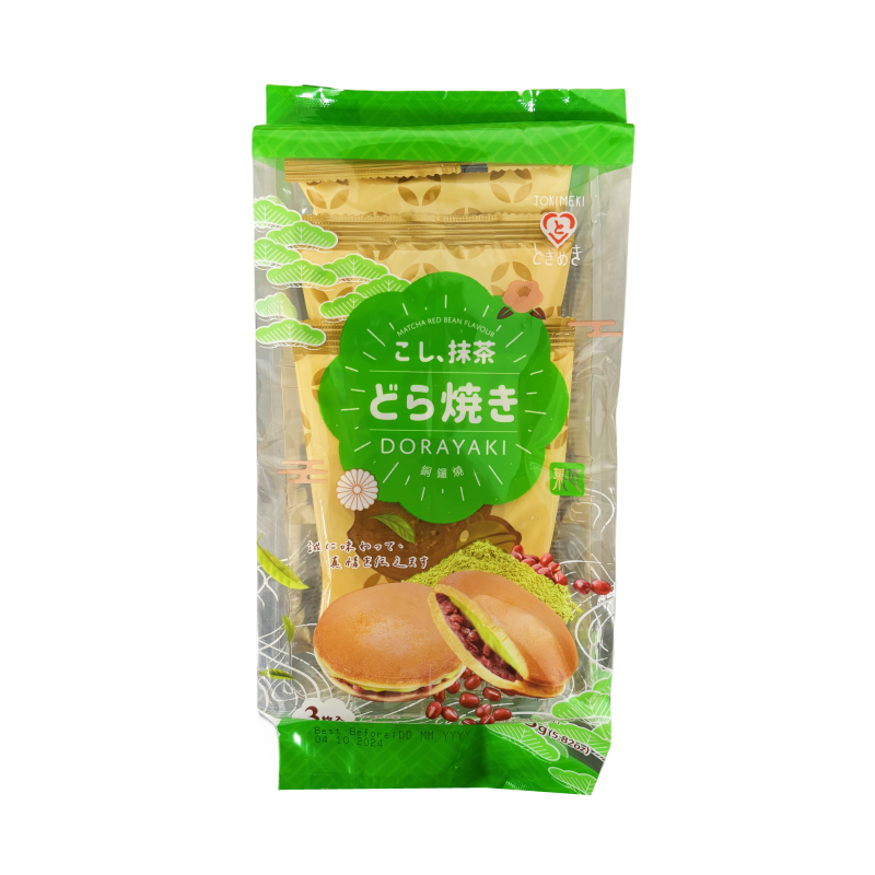 Dorayaki Med Matcha/Rödbönspasta Fyllning 165g Tokimeki Taiwan