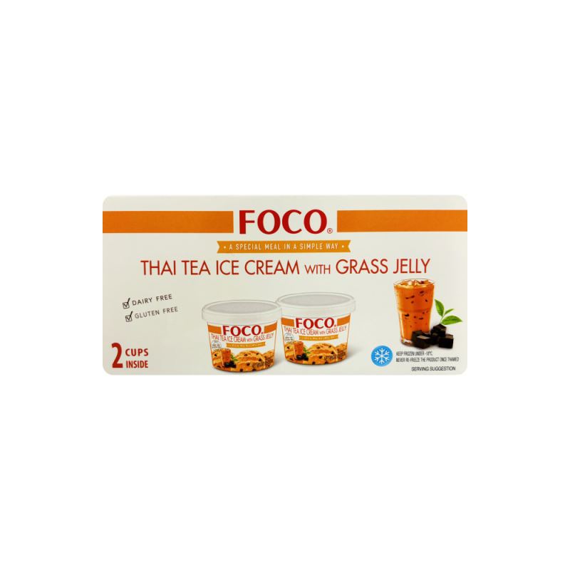 Glass Thai Te med Gräs Jelly 2x80g Foco Thailand