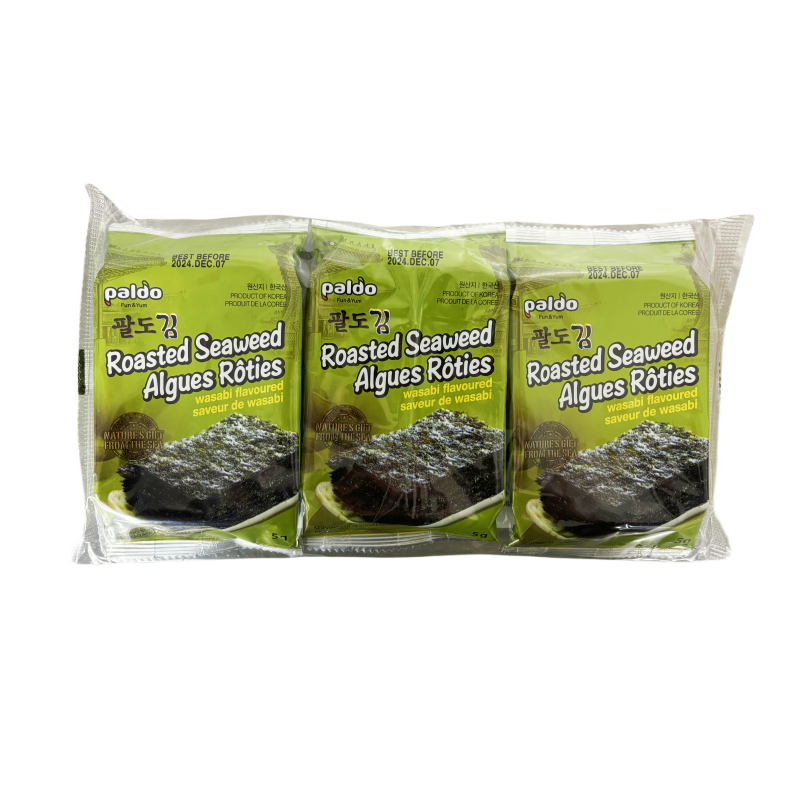 Crispy Seagrass Roasted Wasabi (5gx3pcs) Paldo Korean