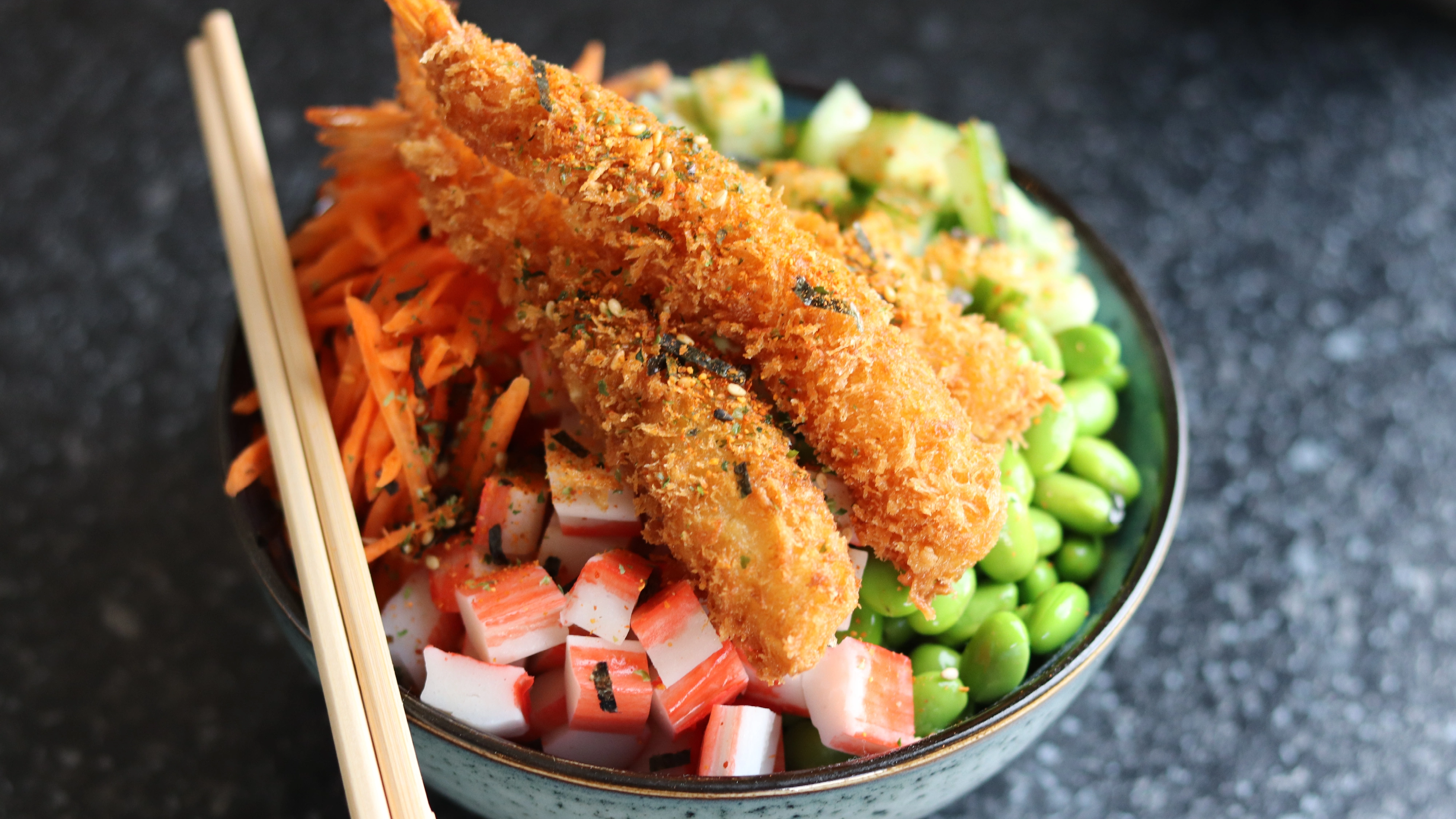 Poke bowl - Tempura Prawns