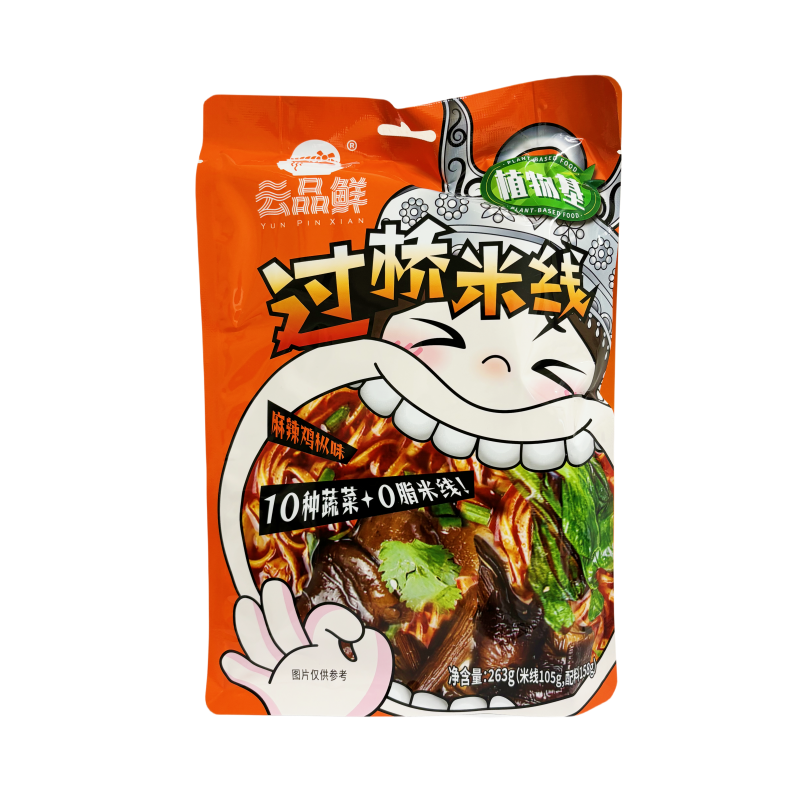 Snabbrisnudlar Hot&Spicy Collybia Albuminosa Flavor 263g Yun Pin Xian