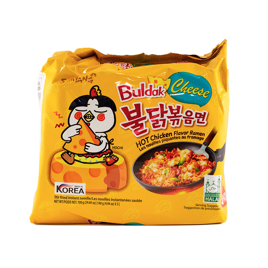 Snabbramen Cheese/Hot Chicken 700g/140gx5påsar Buldak Samyang Korean