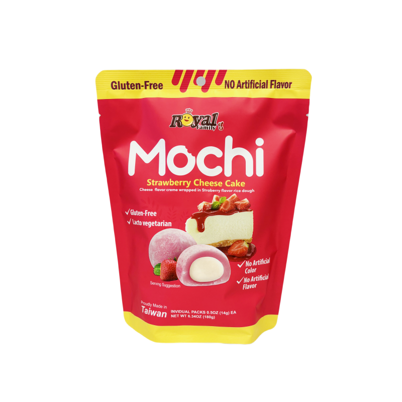 Mochi Med Jordgubbar och Cheesecake Smak 180g Royal Family Taiwan
