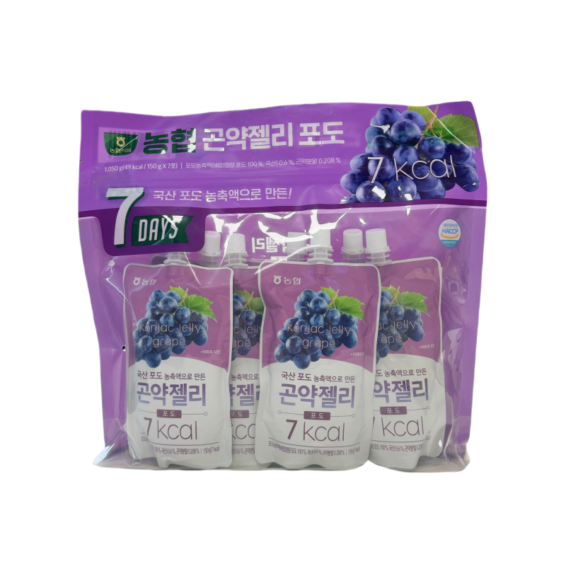 Konjac Jelly Grape Flavor 7x150g/package NH Korea