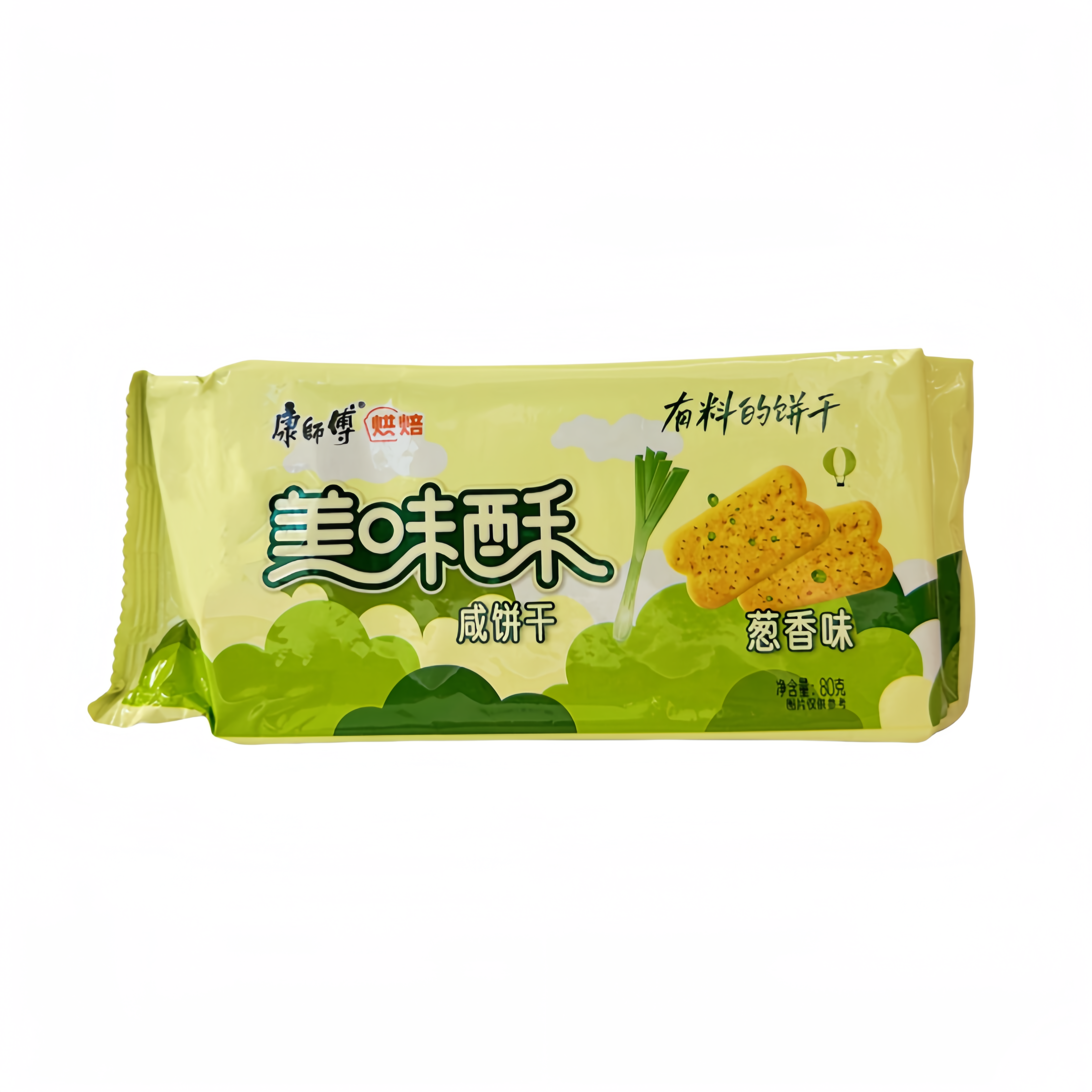 美味酥咸饼干 点点葱香味 80g 康师傅 中国