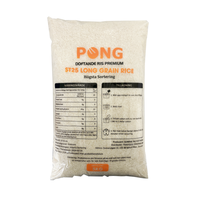 ST25 Long Grain Rice 5kg Vietnam