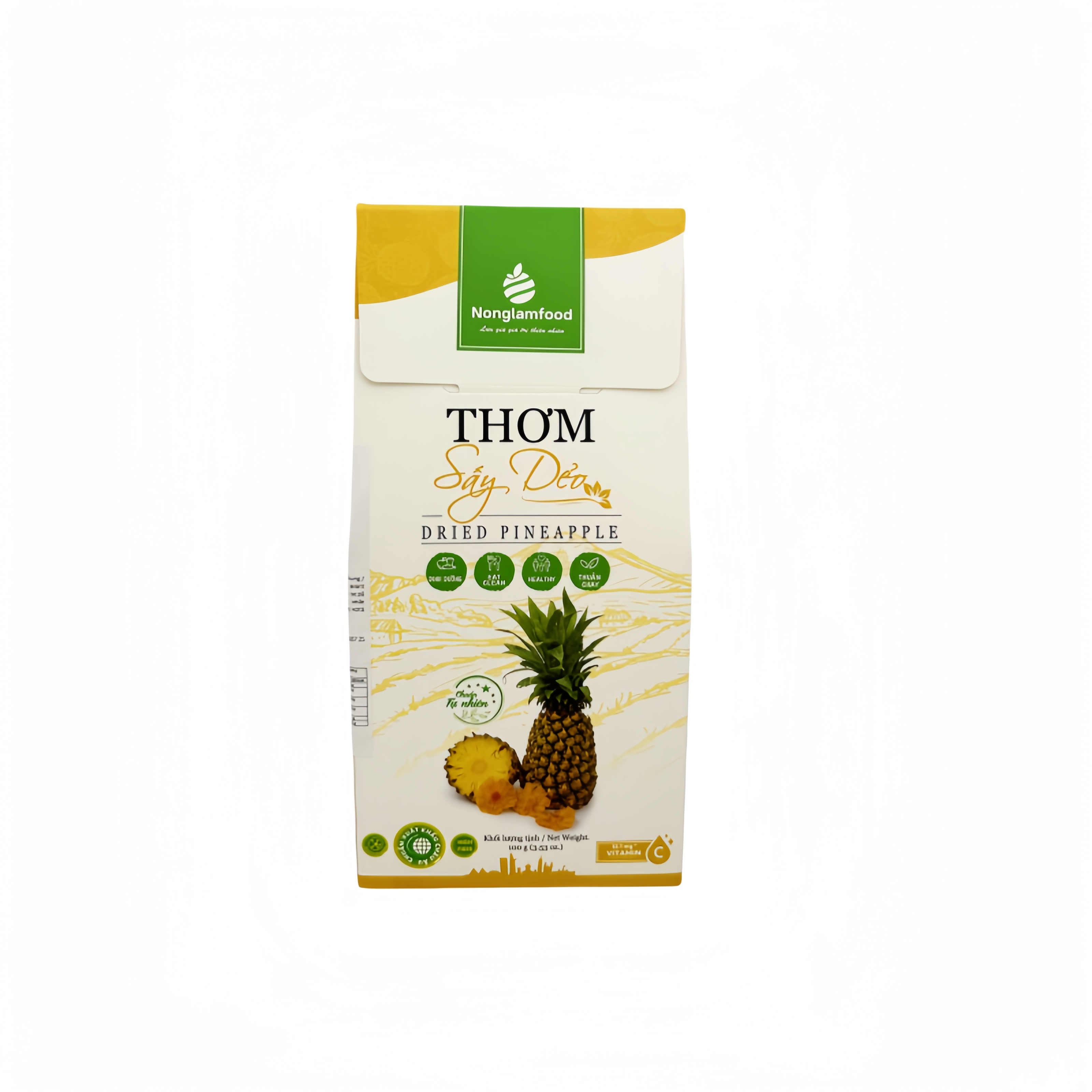 Mjuk Torkad Ananas/Thom Say Deo 100g - Thien Nhien Vietnam