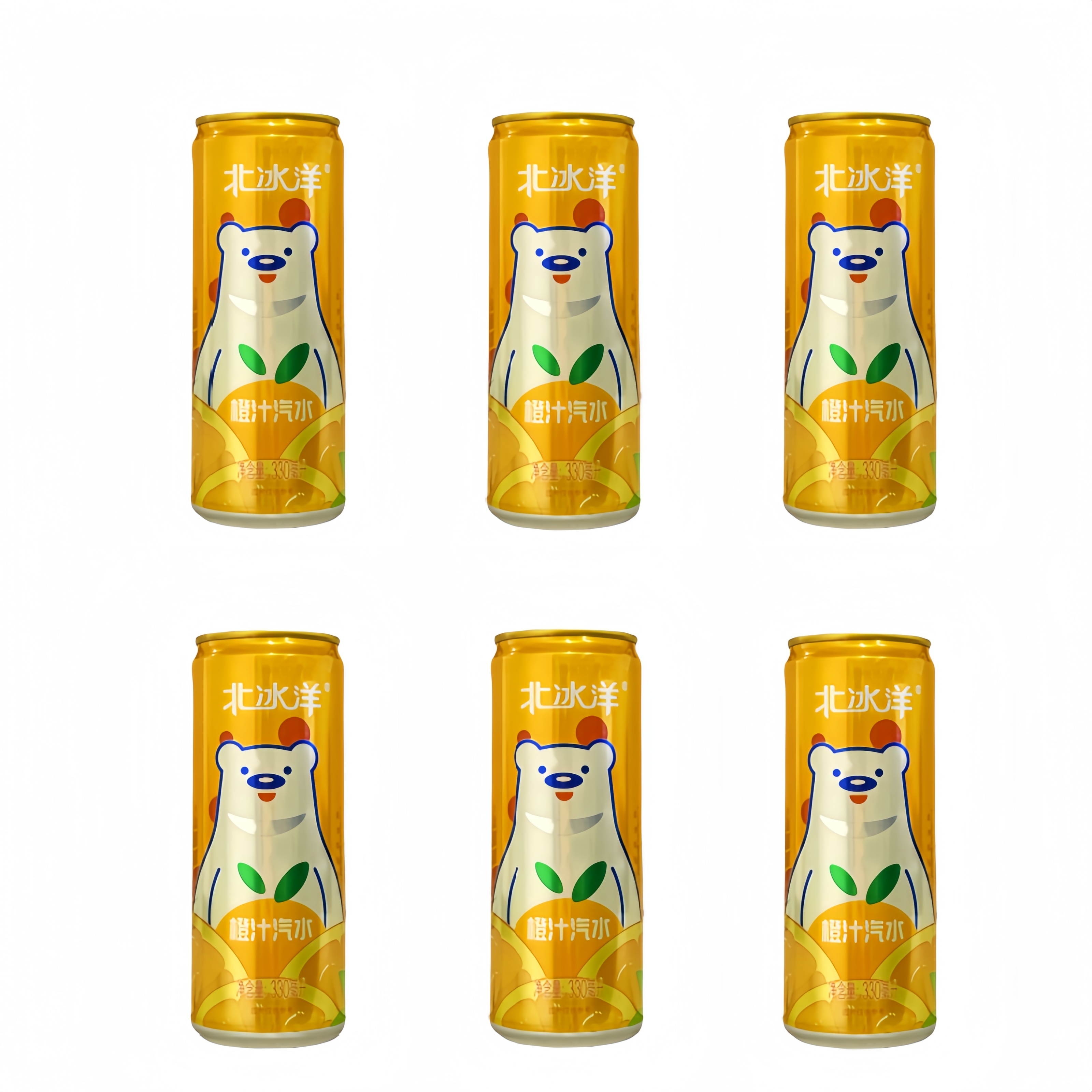 Soda Drink With Orange Flavour 330mlx6st/Package AO Fizzy China