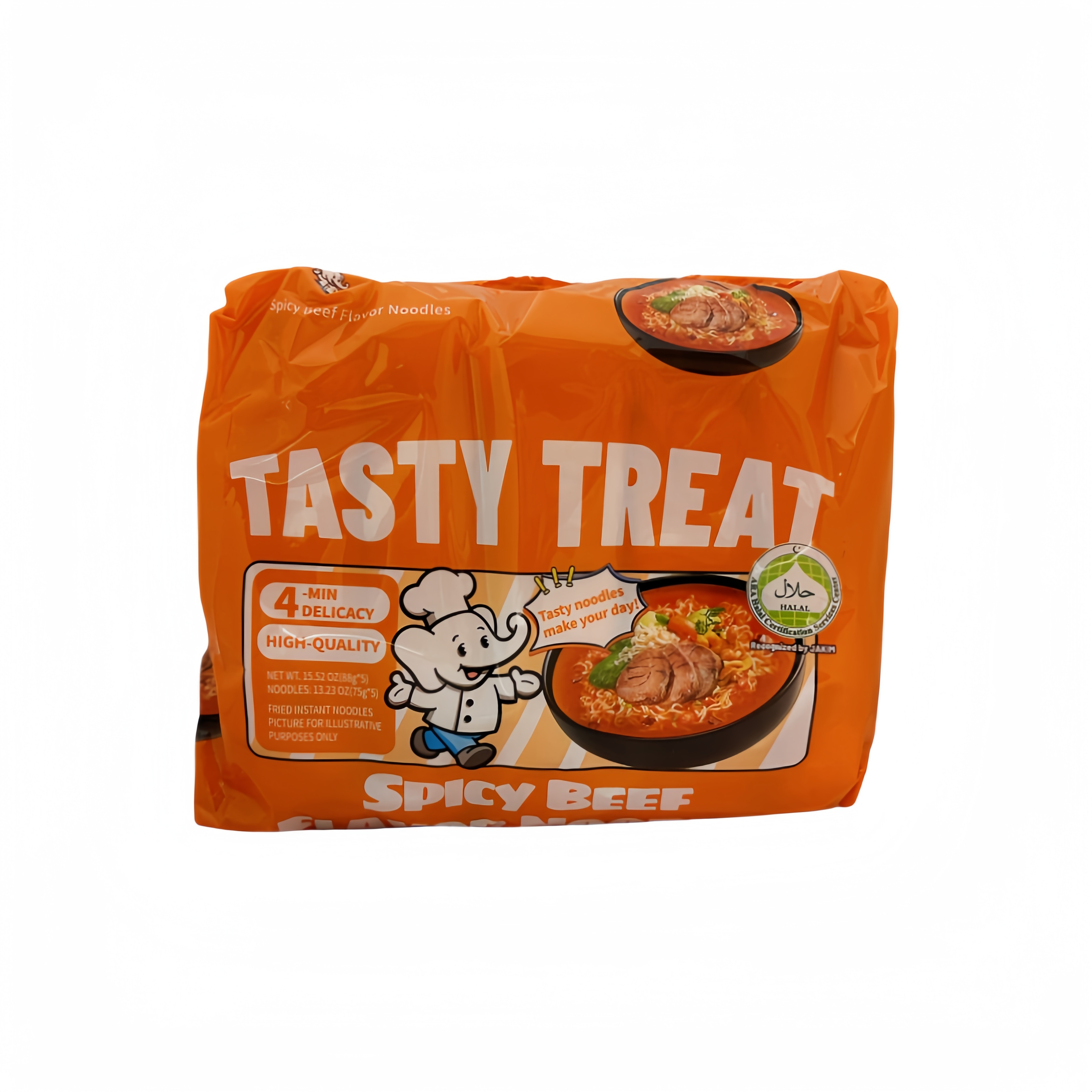 Instant Noodles Beef Spicy Flavour 5x88gg Bai Xiang China