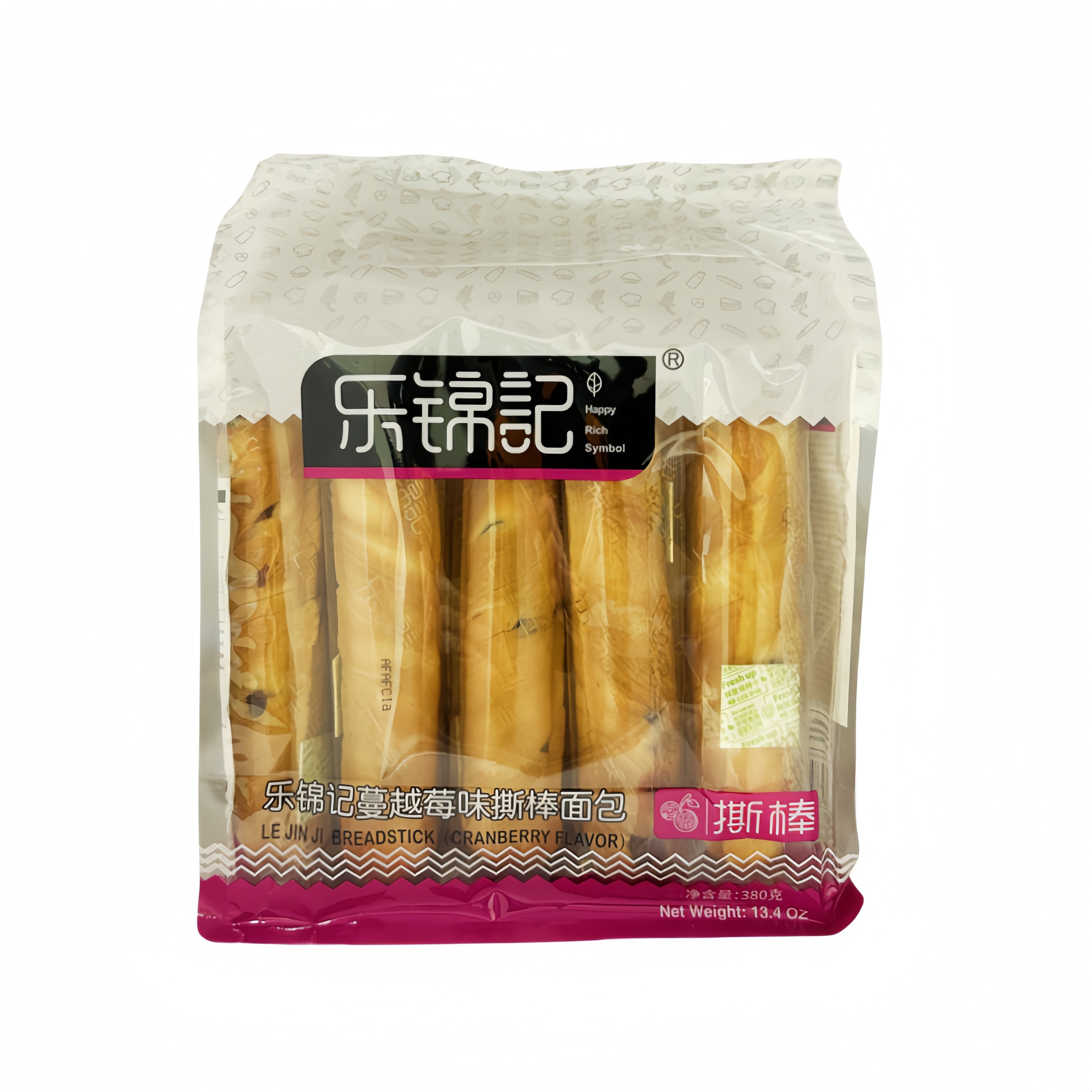 Breadstick Cranberry flavor 380g Le Jin Ji China