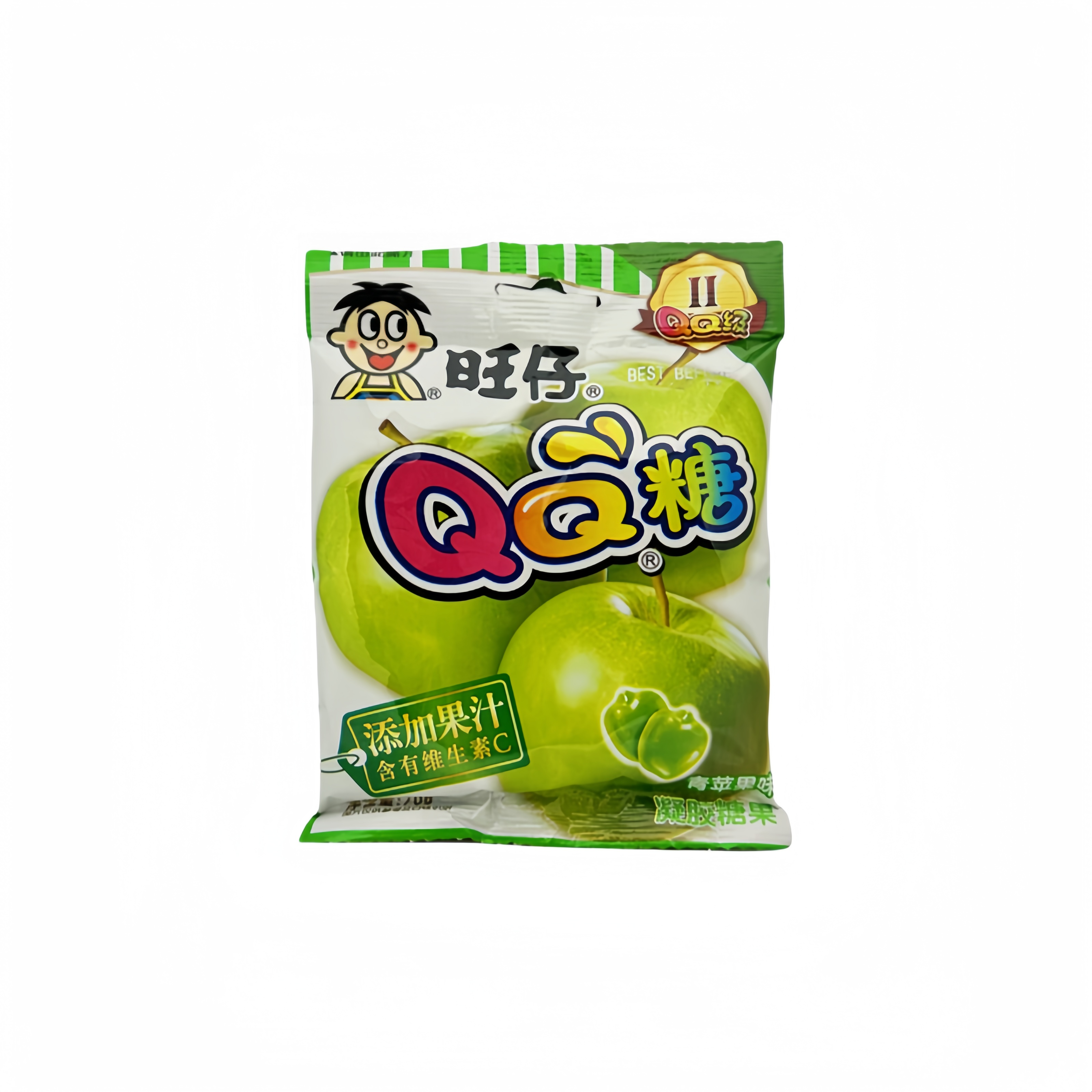 QQ Gummies Med Grönt Äpple Smak 70g Want Want Kina