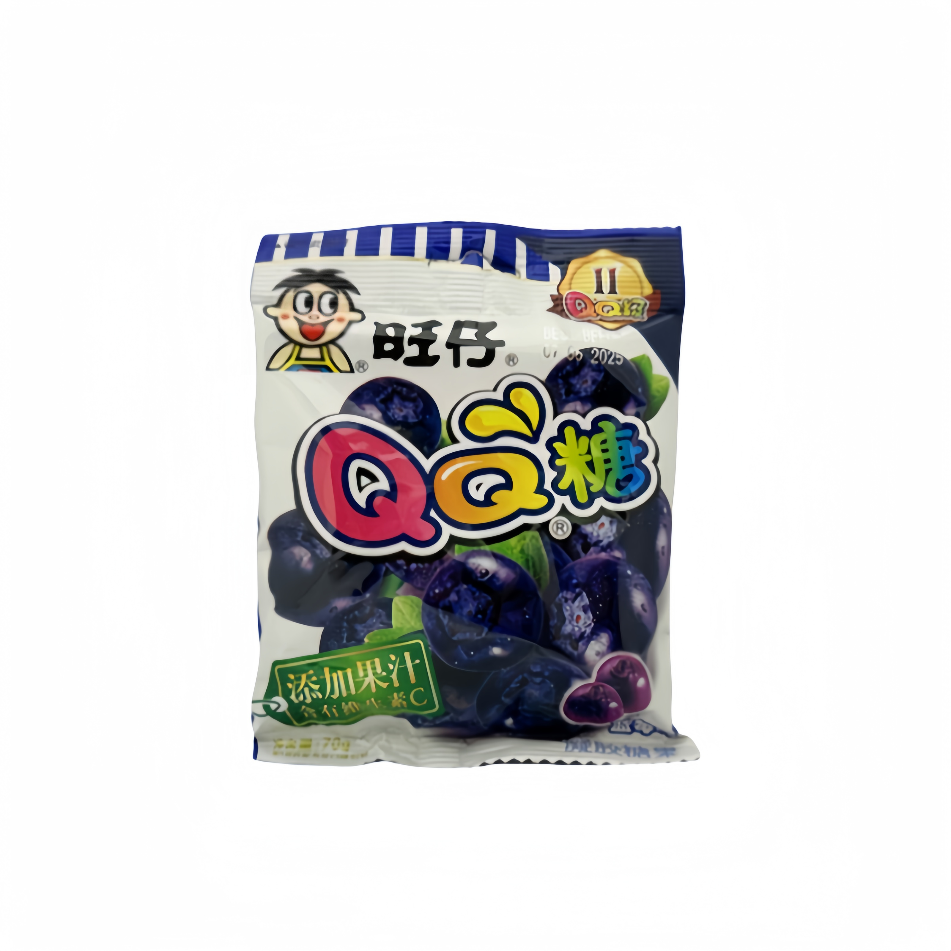 QQ Gummies Med Blåbär Smak 70g Want Want Kina