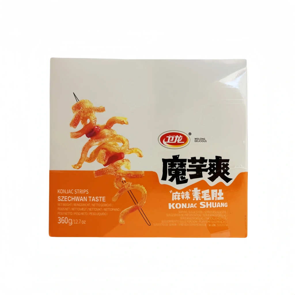 Konjac Snacks Sichuan Stark Smak 360g MYS Wei Long Kina