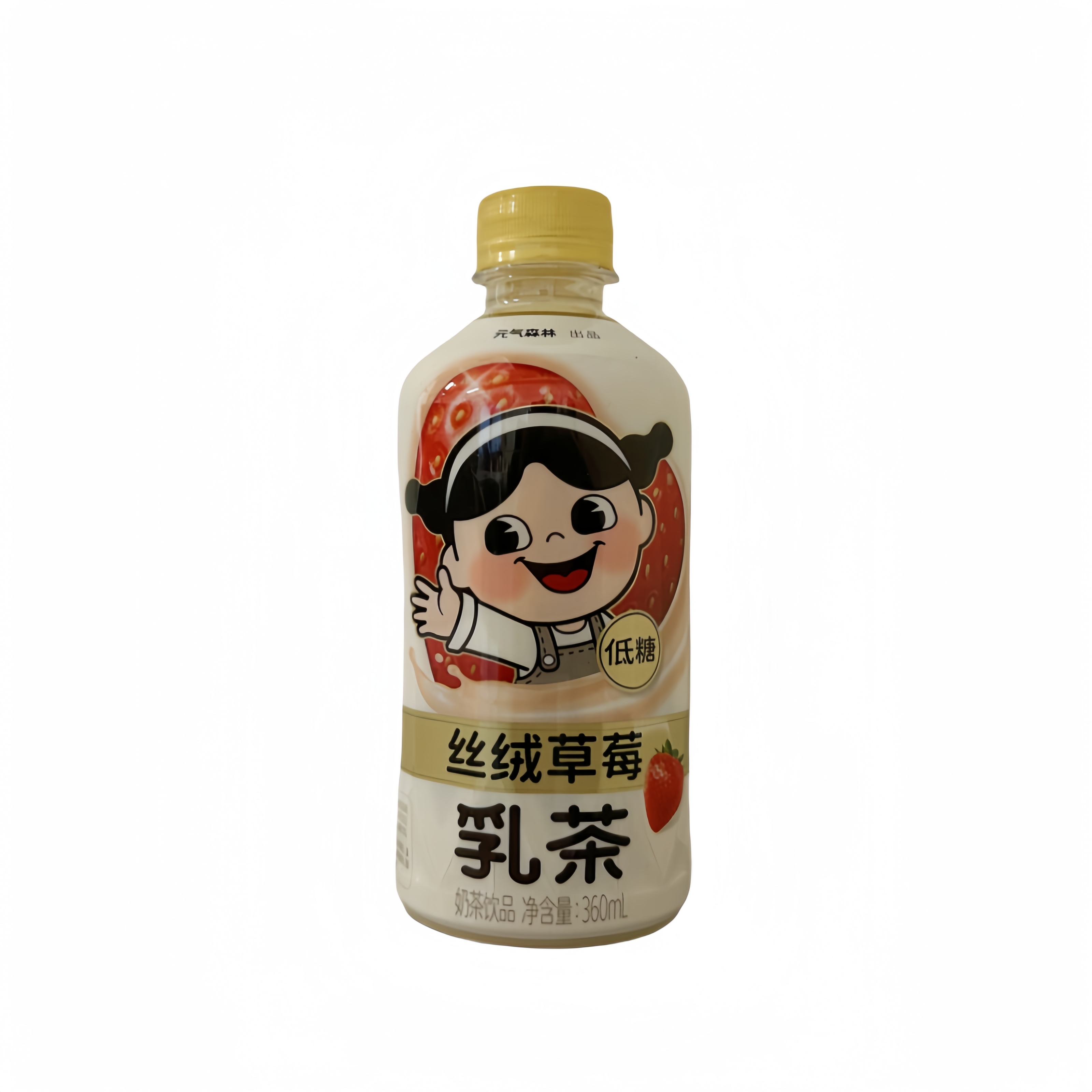 Milk Tea With Strawberries Light Sugar 360ml Yuan Qi Sen Lin China