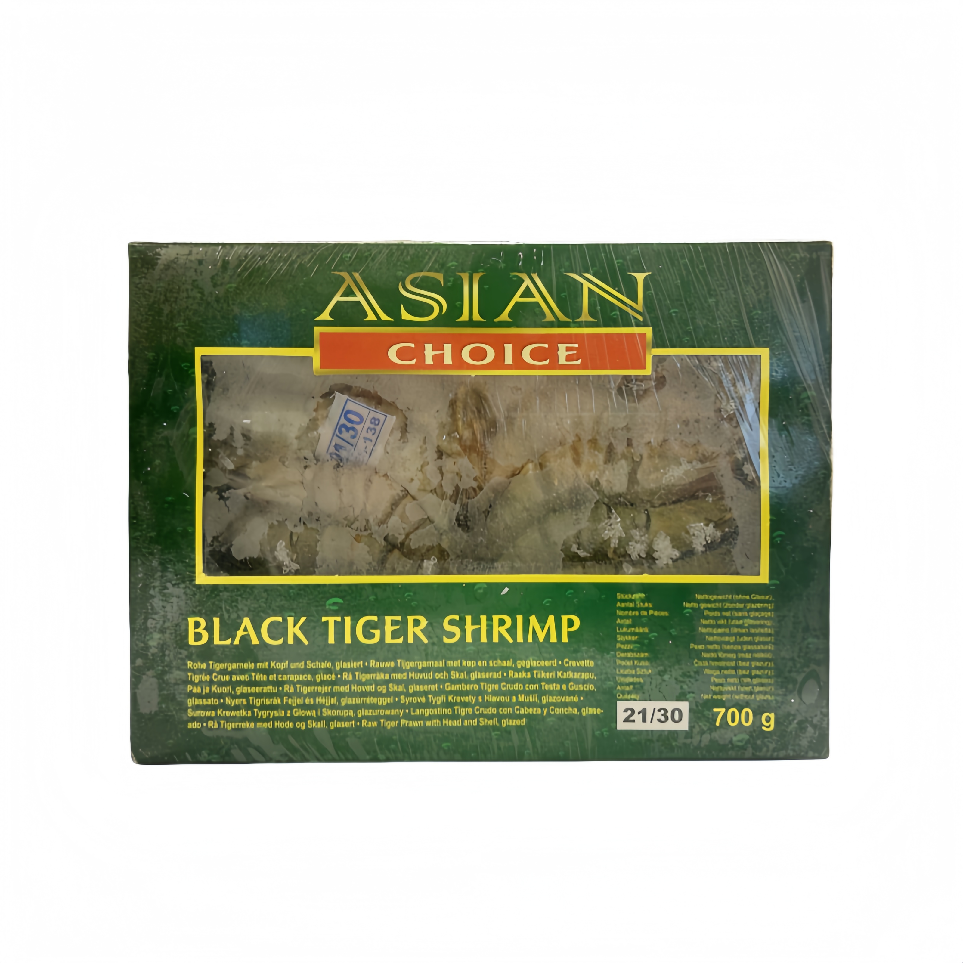 Black Tiger Räkor HOSO IQF 21/30 Fryst 700g Asian Choice Bangladesh