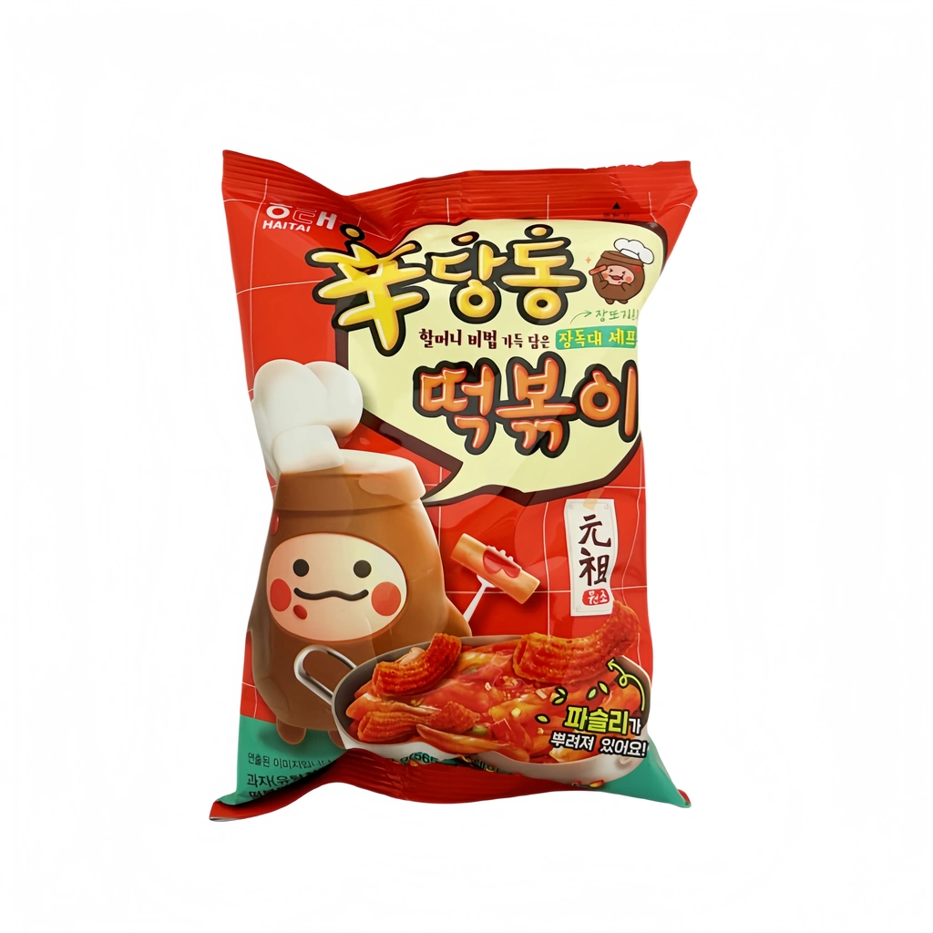 Snacks Cracker Söt/Stark Topokki 110g Haitan Korea