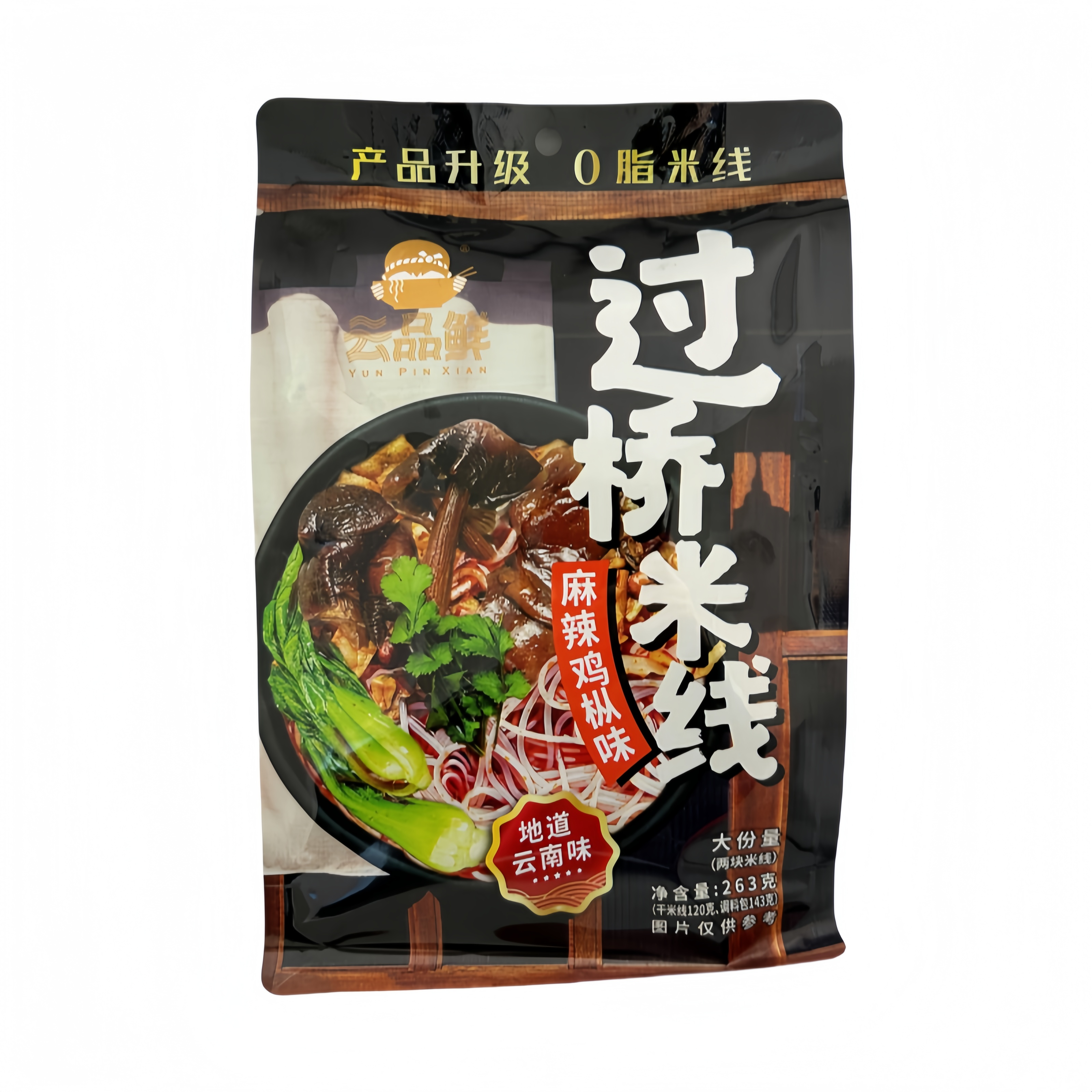 Snabbrisnudlar Hot&Spicy Collybia Albuminosa Flavor 263g Yun Pin Xian Kina