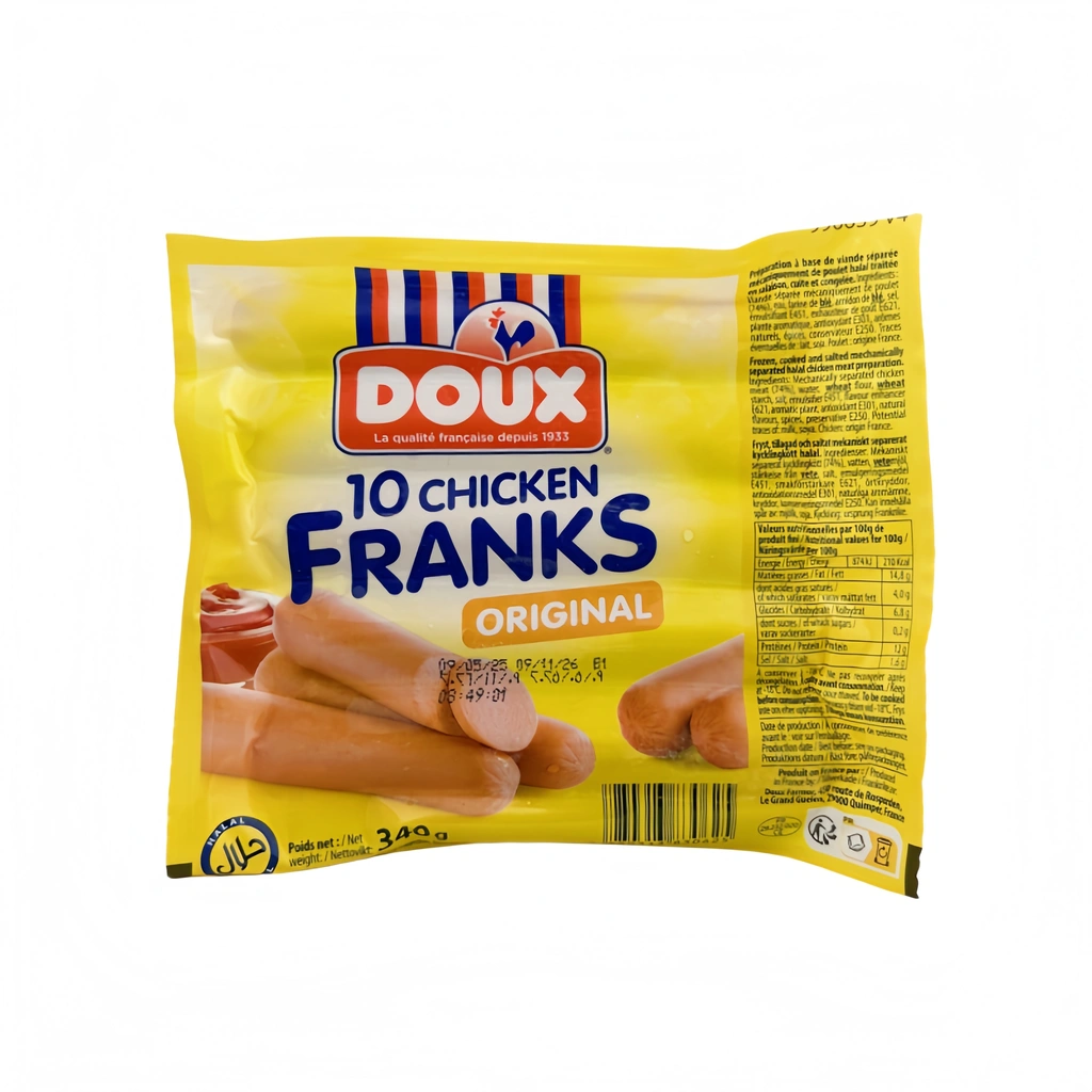 Franks Kycklingkorv Med Original Smak 340g Doux Frankrike