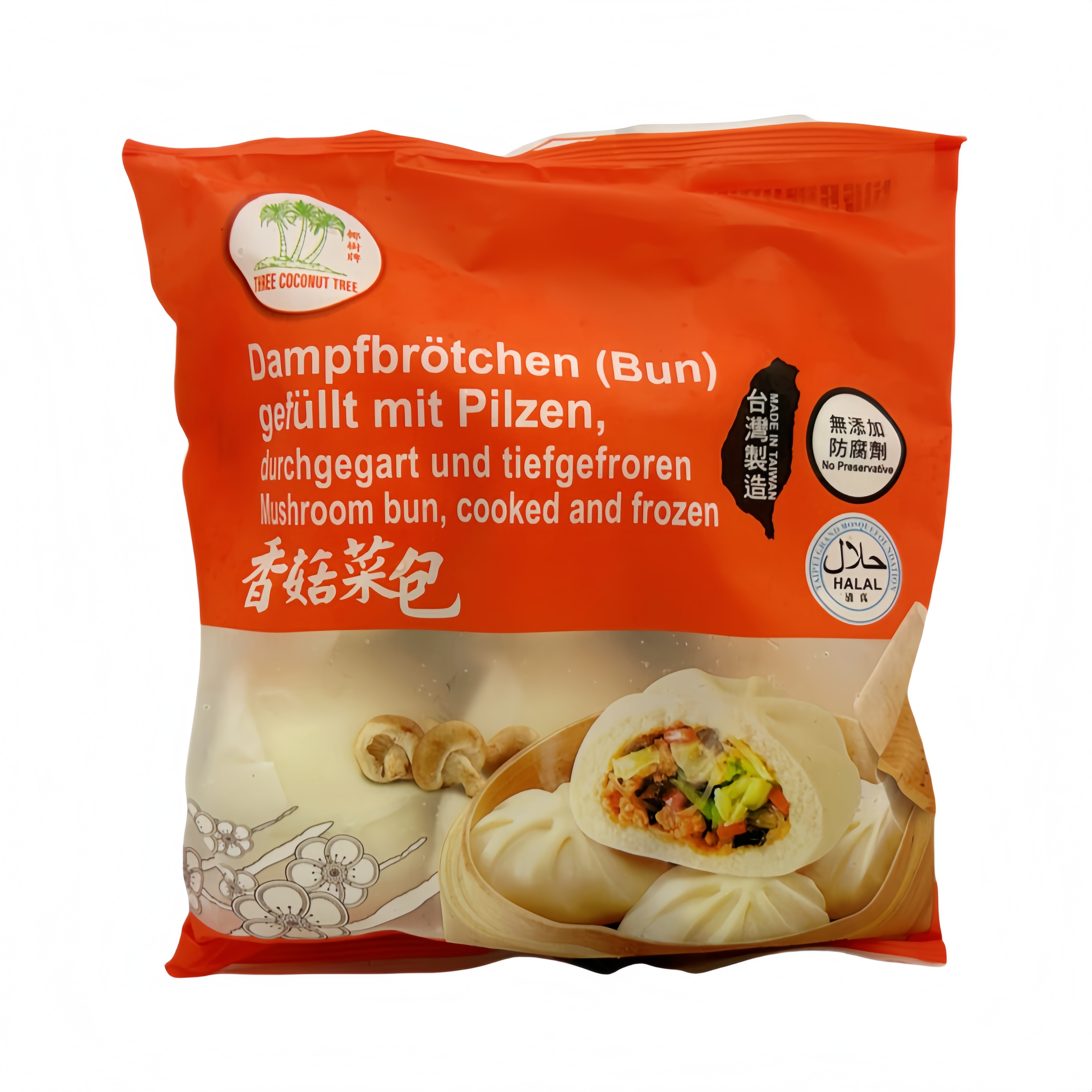 Ångade Bröd Fyllning Med Svamp/Grönsaker Fryst 390g TCT Taiwan