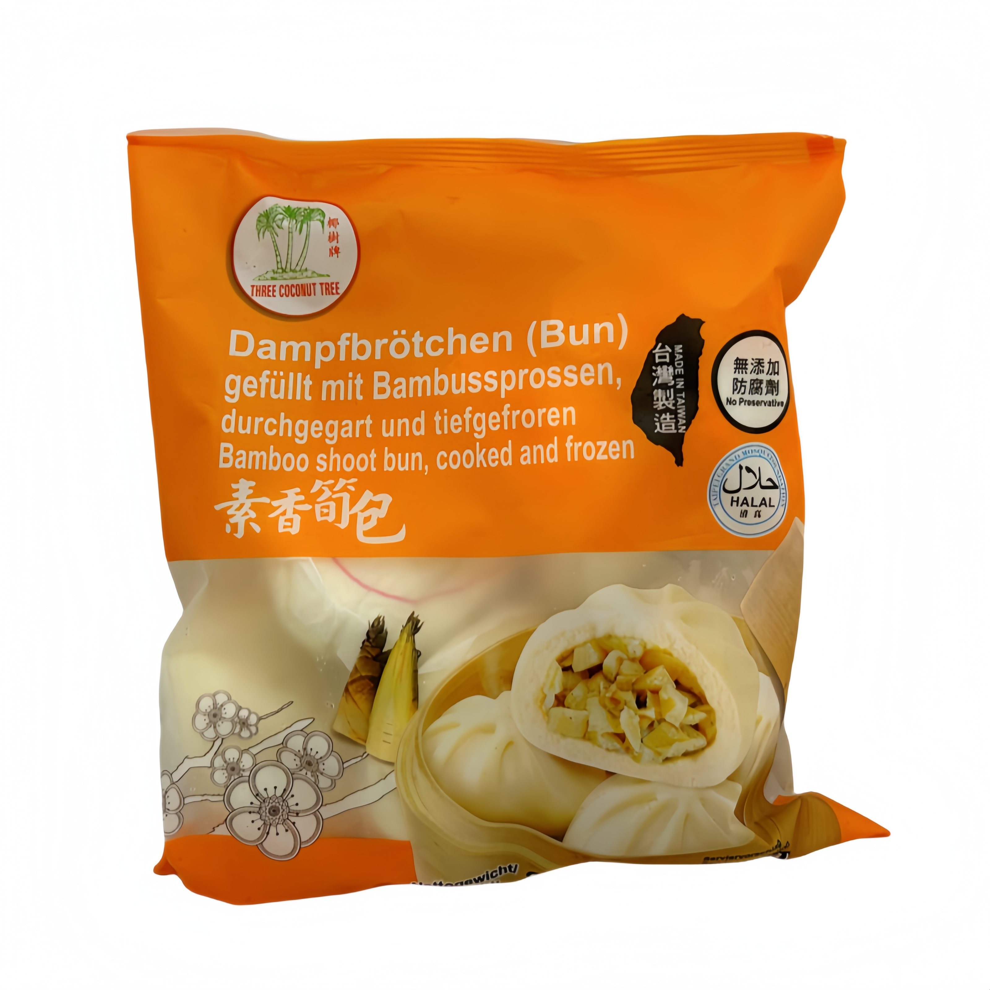 Ångade Bröd Fyllning Med Bambuskott Fryst 390g TCT Taiwan