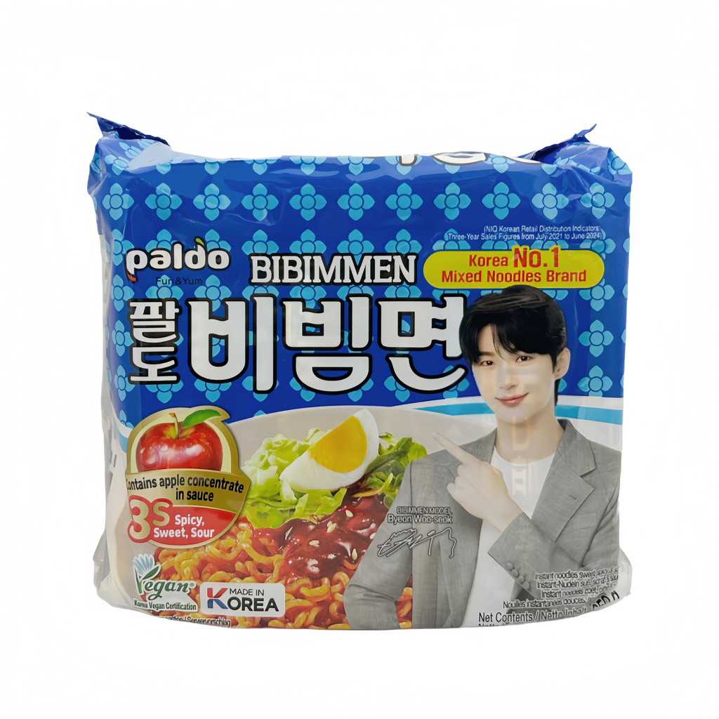 Snabbnudlar Stark 650g/130gx5påse Bibim Men Paldo Korean