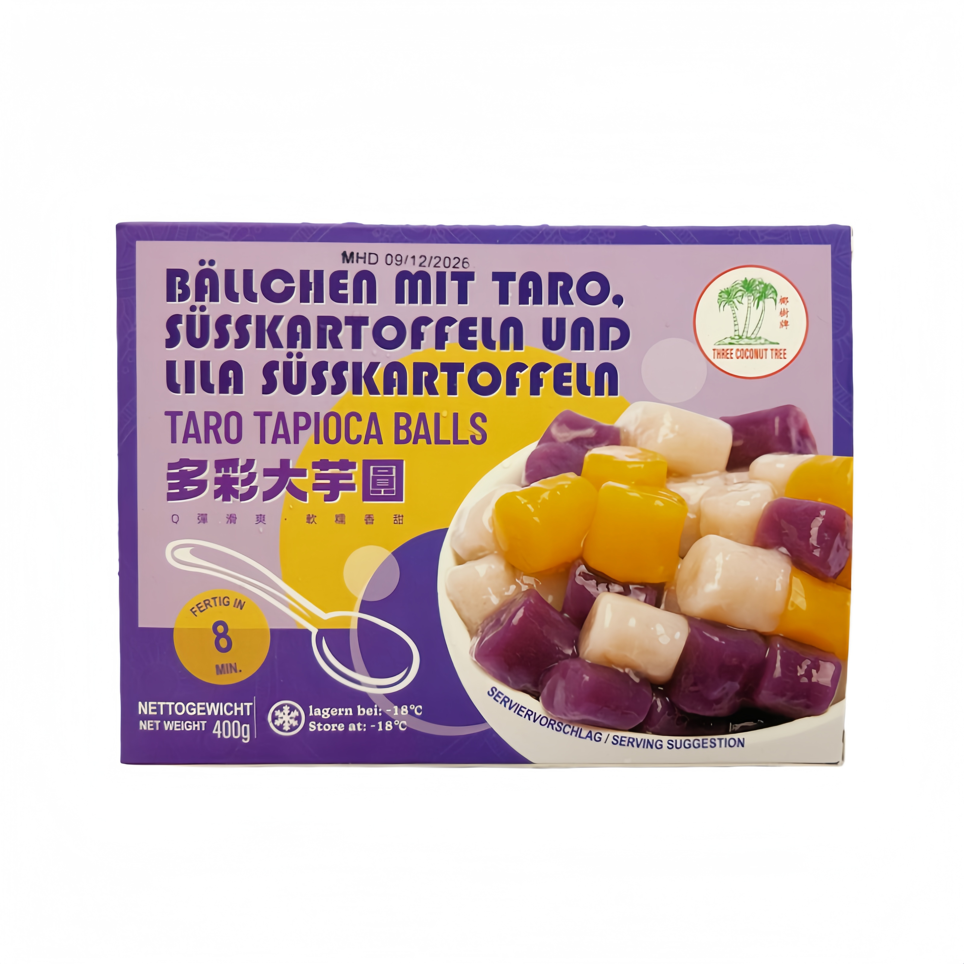 Taro Tapioka Bollar Mix Fryst 400g TCT Kina