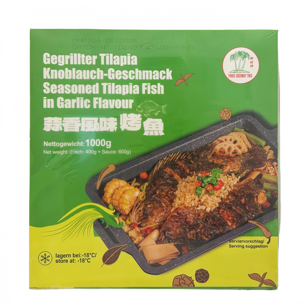 Tilapia Fisk Med Vitlökssmak Fryst 1kg TCT Kina