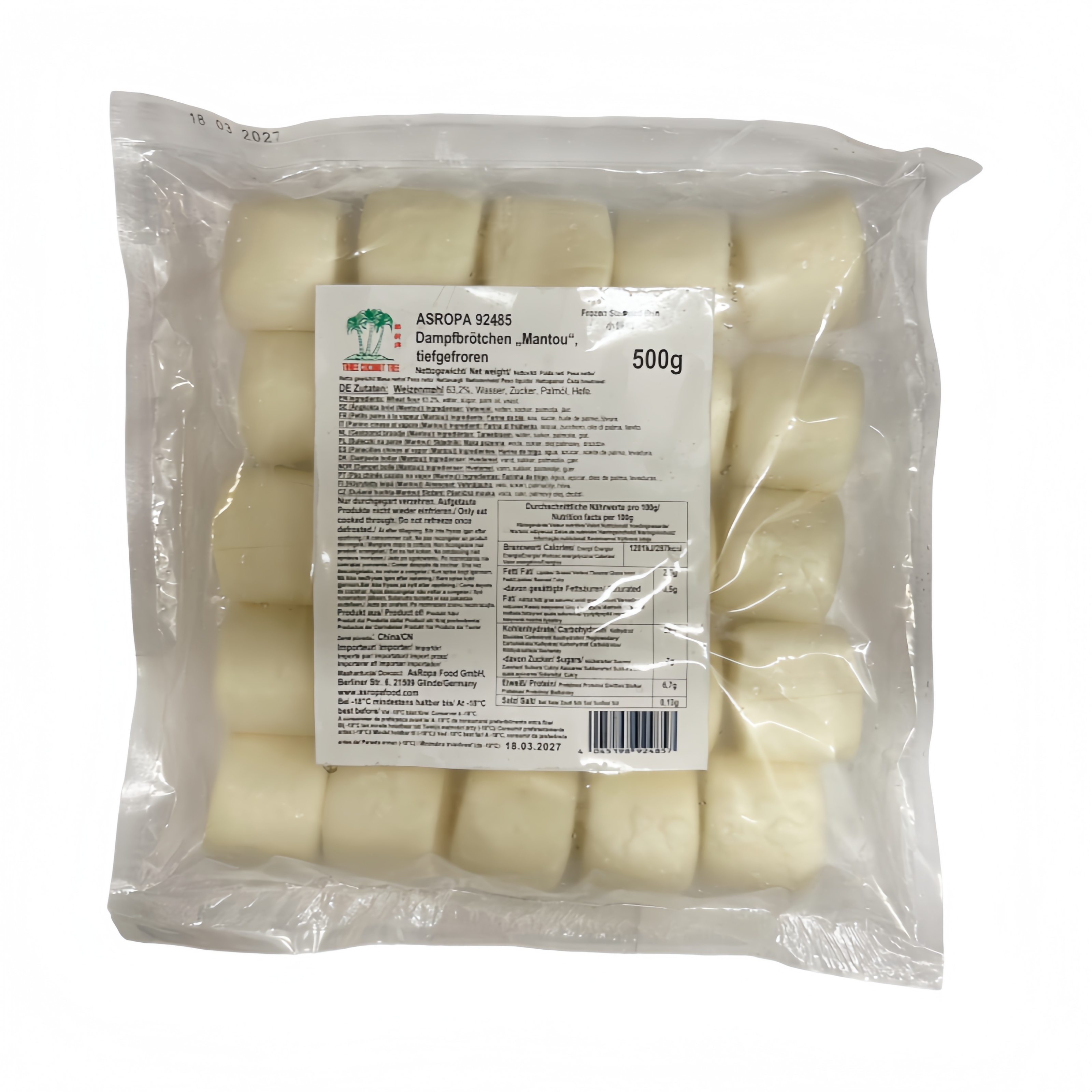 Ångade Bröd Utan Fyllning Fryst 500g TCT Kina