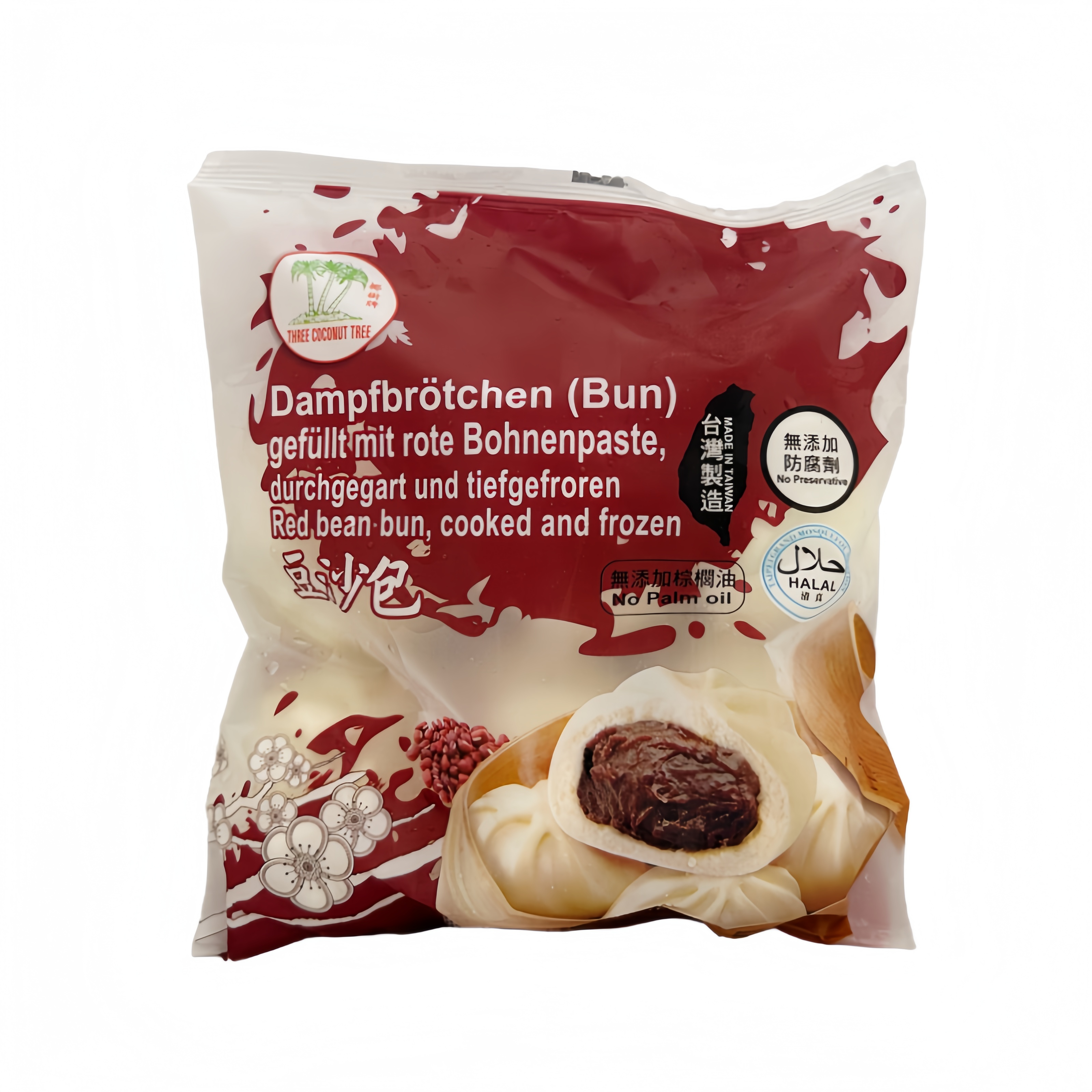 Ångade Bröd Fyllning Med Rödbönpasta Fryst 390g TCT Taiwan