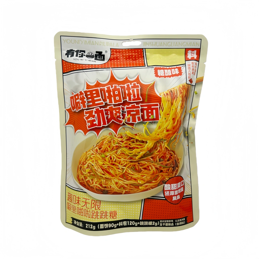 噼里啪啦 劲爽凉面 糖醋味 212g 有你一面 中国