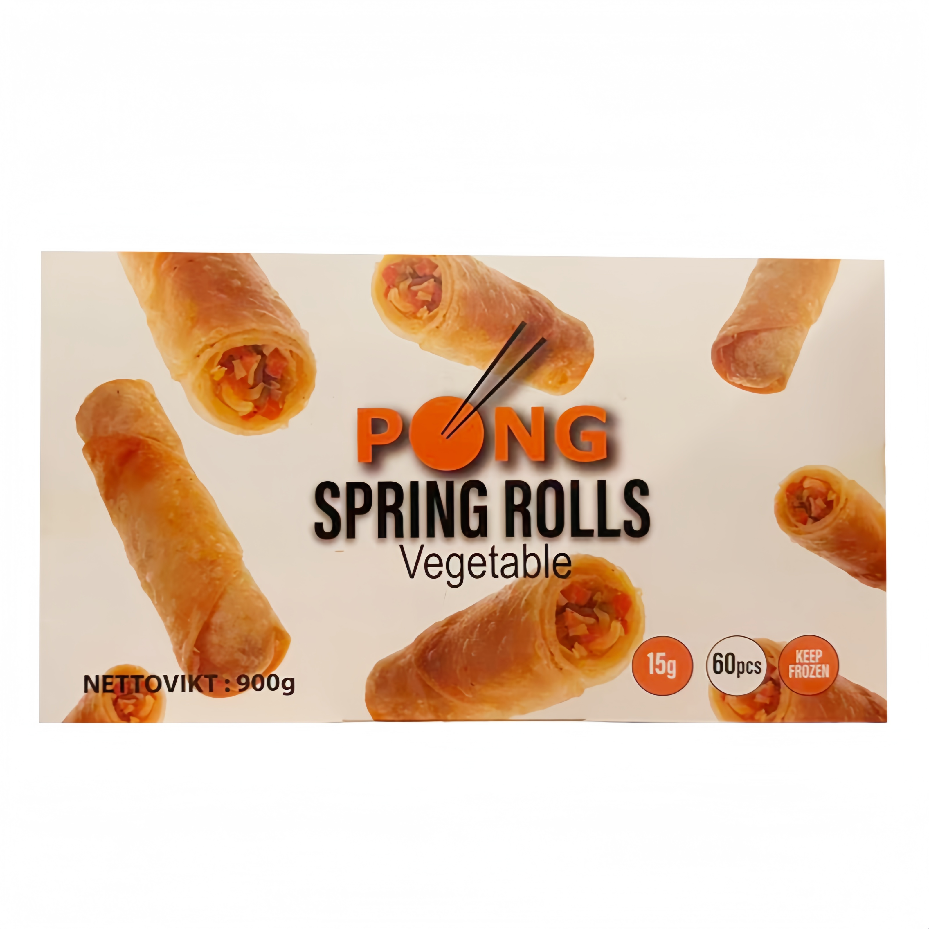Vegetariska Vårrullar med Pepparsmak Fryst 60stx15g/900g PONG Kina