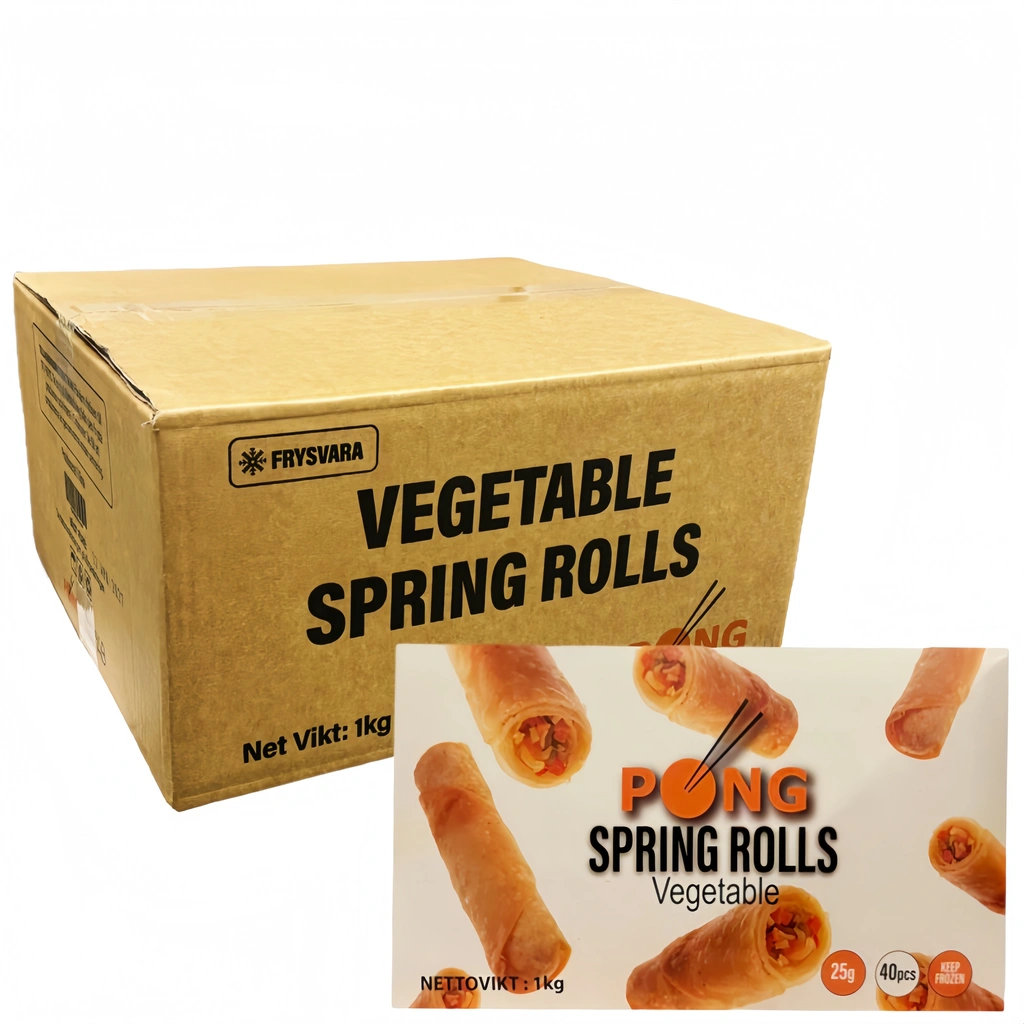 Vegetable Spring Rolls with Pepper Flavor Frozen 10boxes×40pcs×25g/carton PONG China