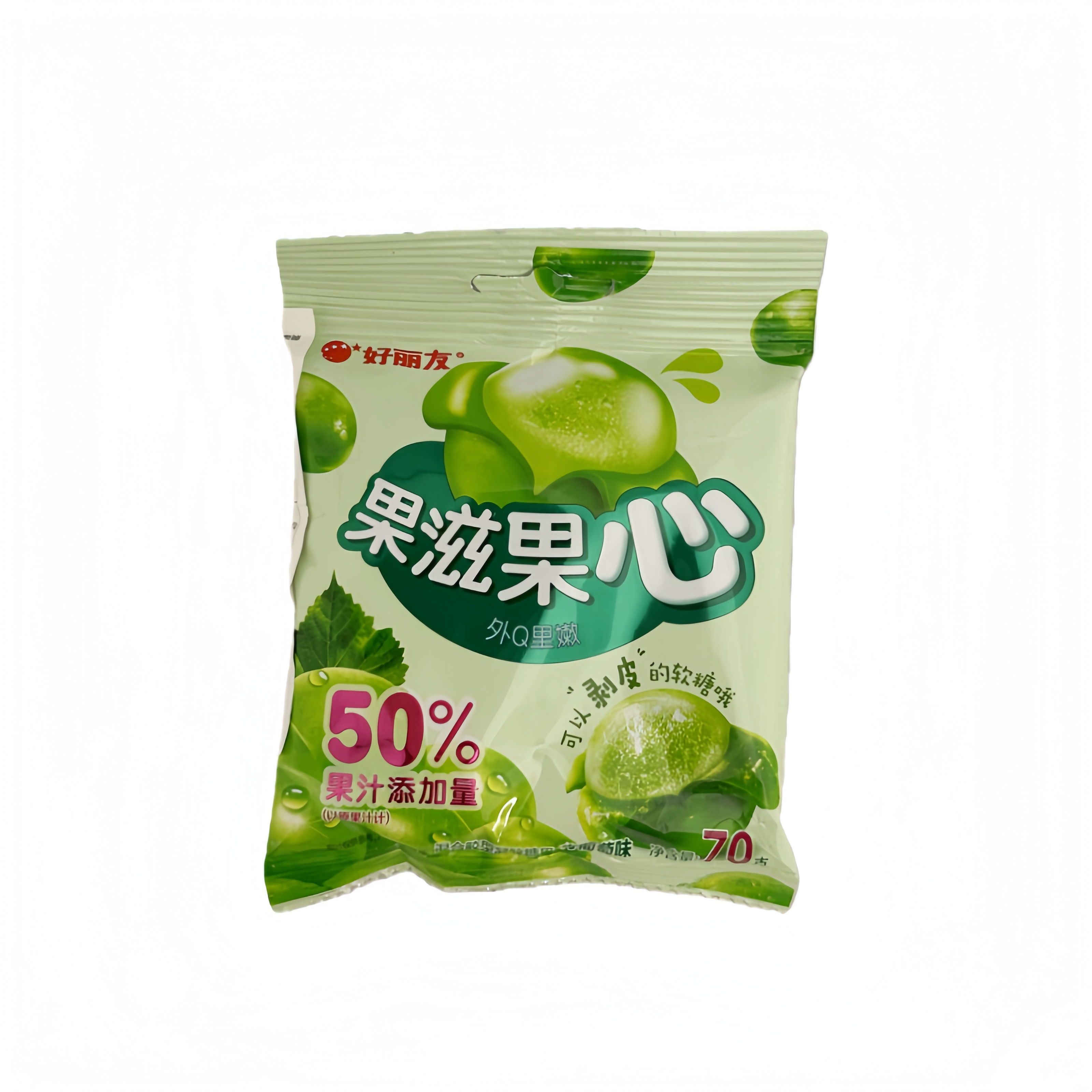QQ糖 果滋果心 青葡萄味 70g 好丽友 中国