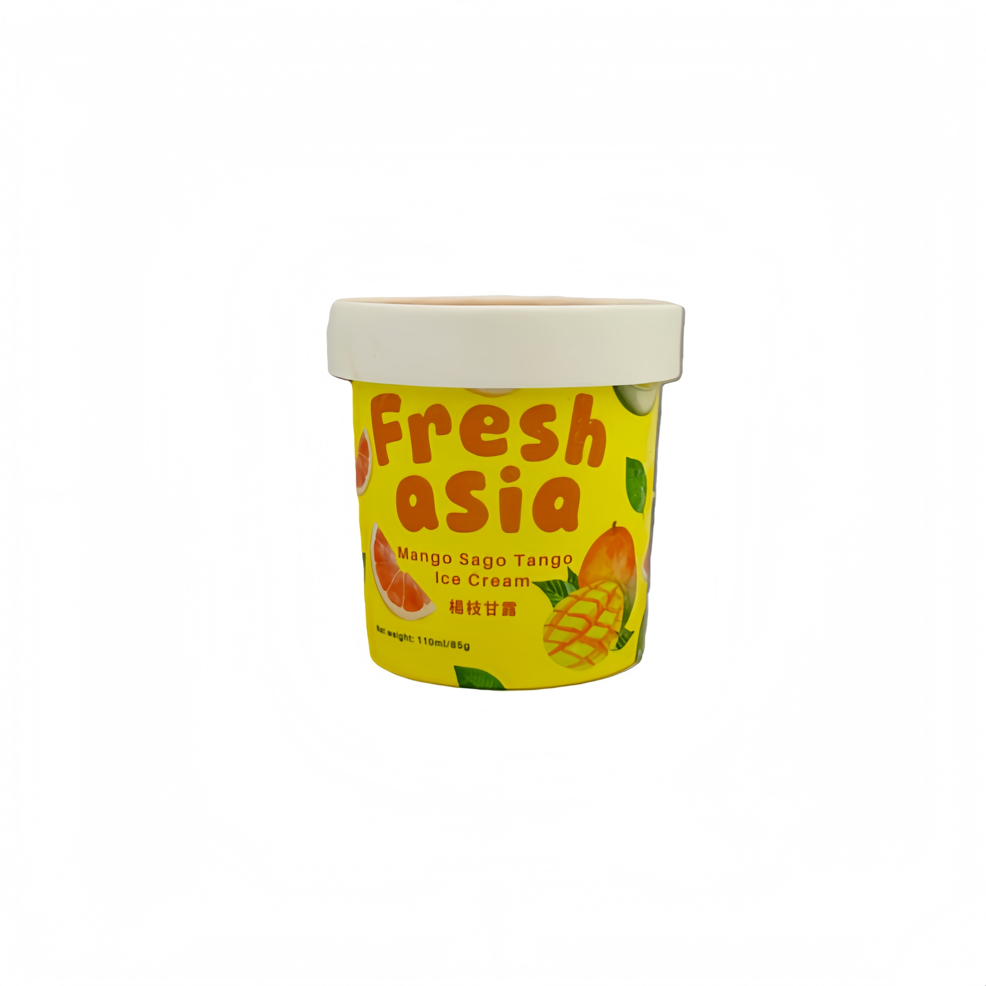 Glass Med Mango/ Sago Cr / Pomelo Smak Fryst 110ml Freshasia Frankrike