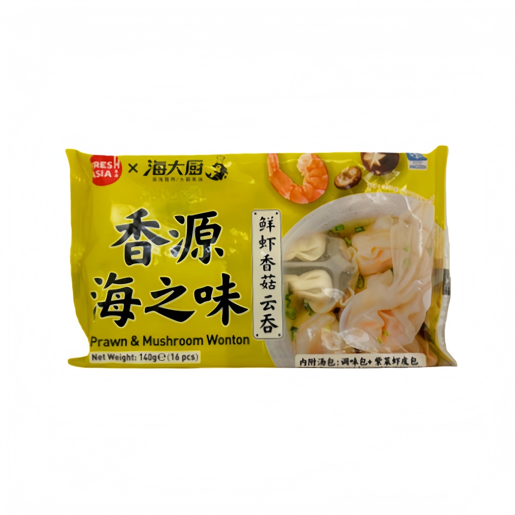 Wonton Premium Räkor och Svamp Frysta 140g Freshasia Kina