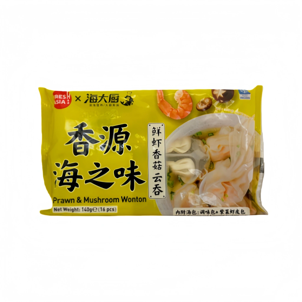 Wonton Premium Shrimp and Mushroom Frozen 140g Freshasia China