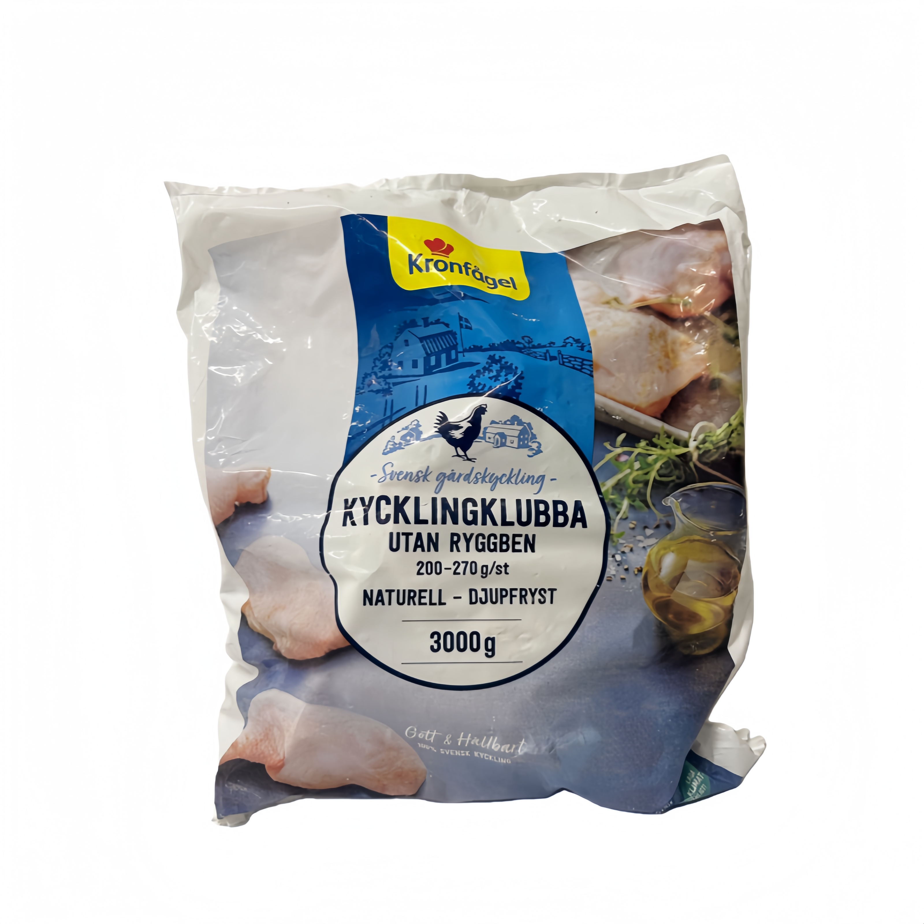 无骨鸡腿 冷冻 200-270g/pc 3kg Kronfågel 瑞典