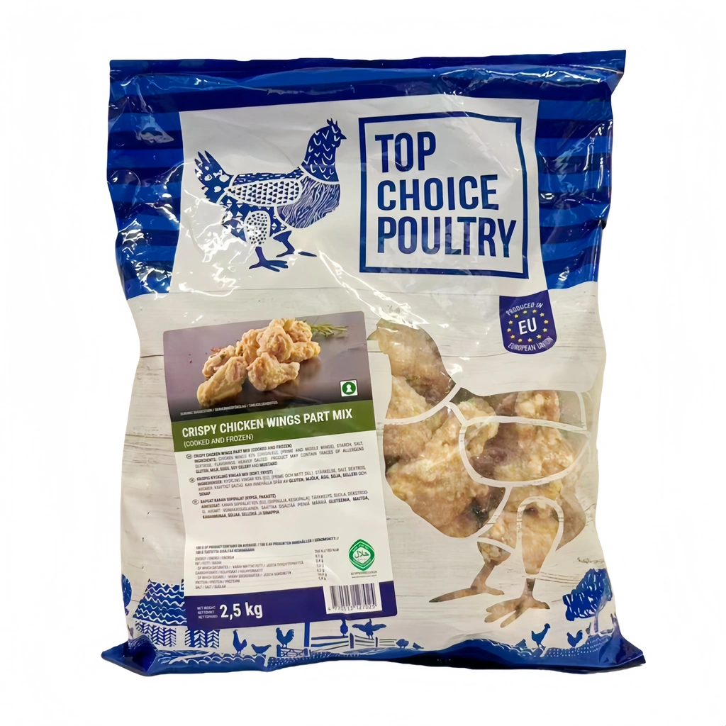 Crispy Chicken Wings IQF 2.5kg/bag Top Choice Poultry EU